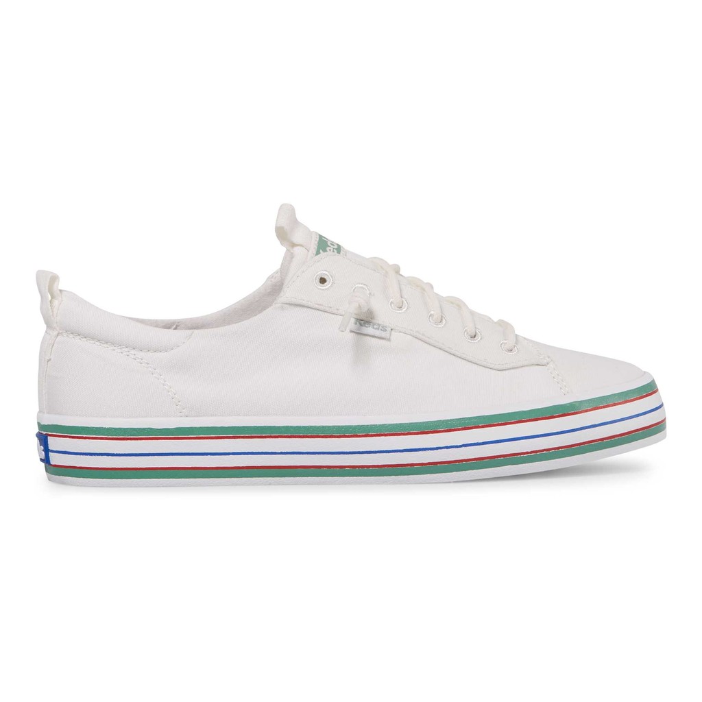 Keds รุ่น Kickback Stripe Foxing รองเท้าผ้าใบ ผู้หญิง สี White - WF66324