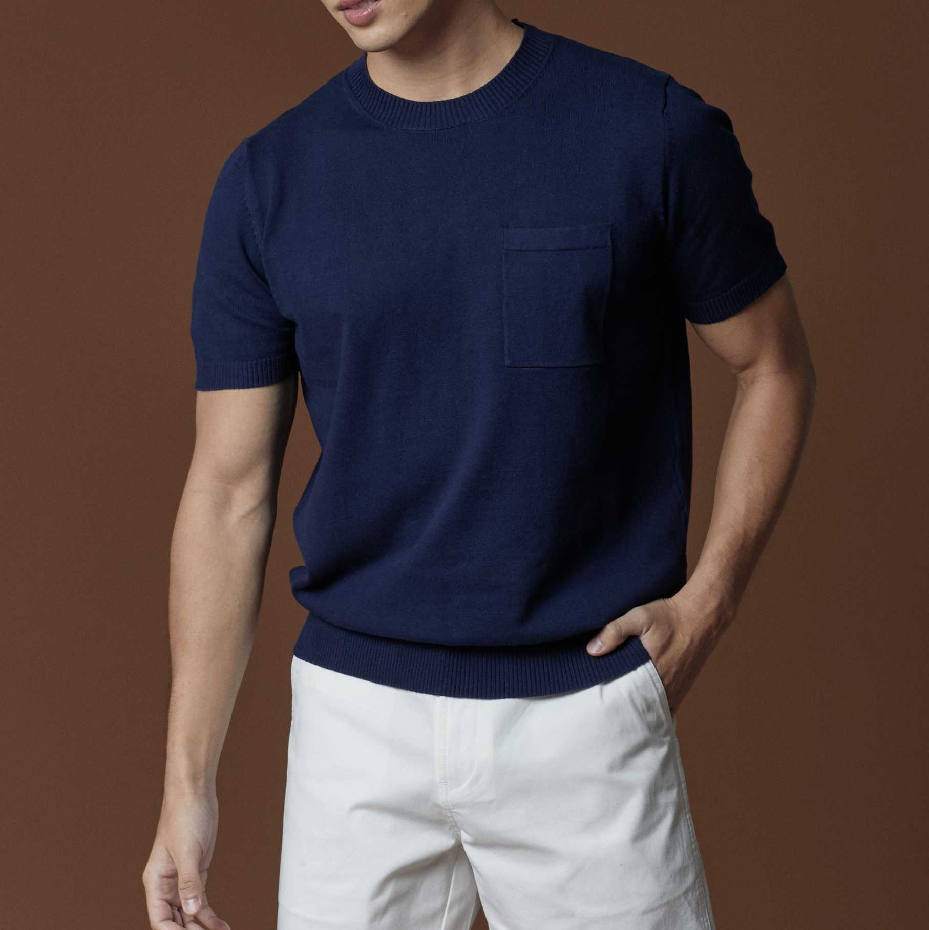 SHELBY KNIT TEE - NAVY