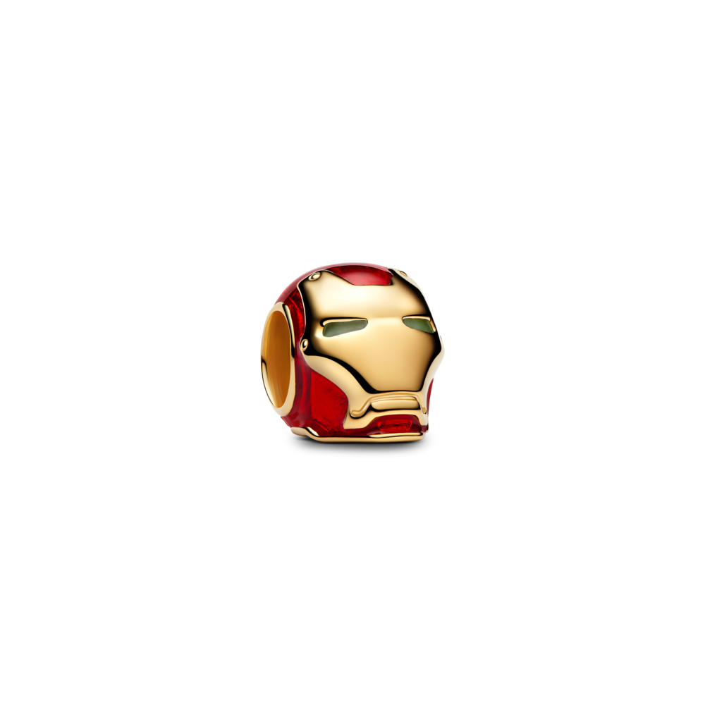 Marvel Iron Man 14k gold-plated charm with glow in the dark and red enamel
