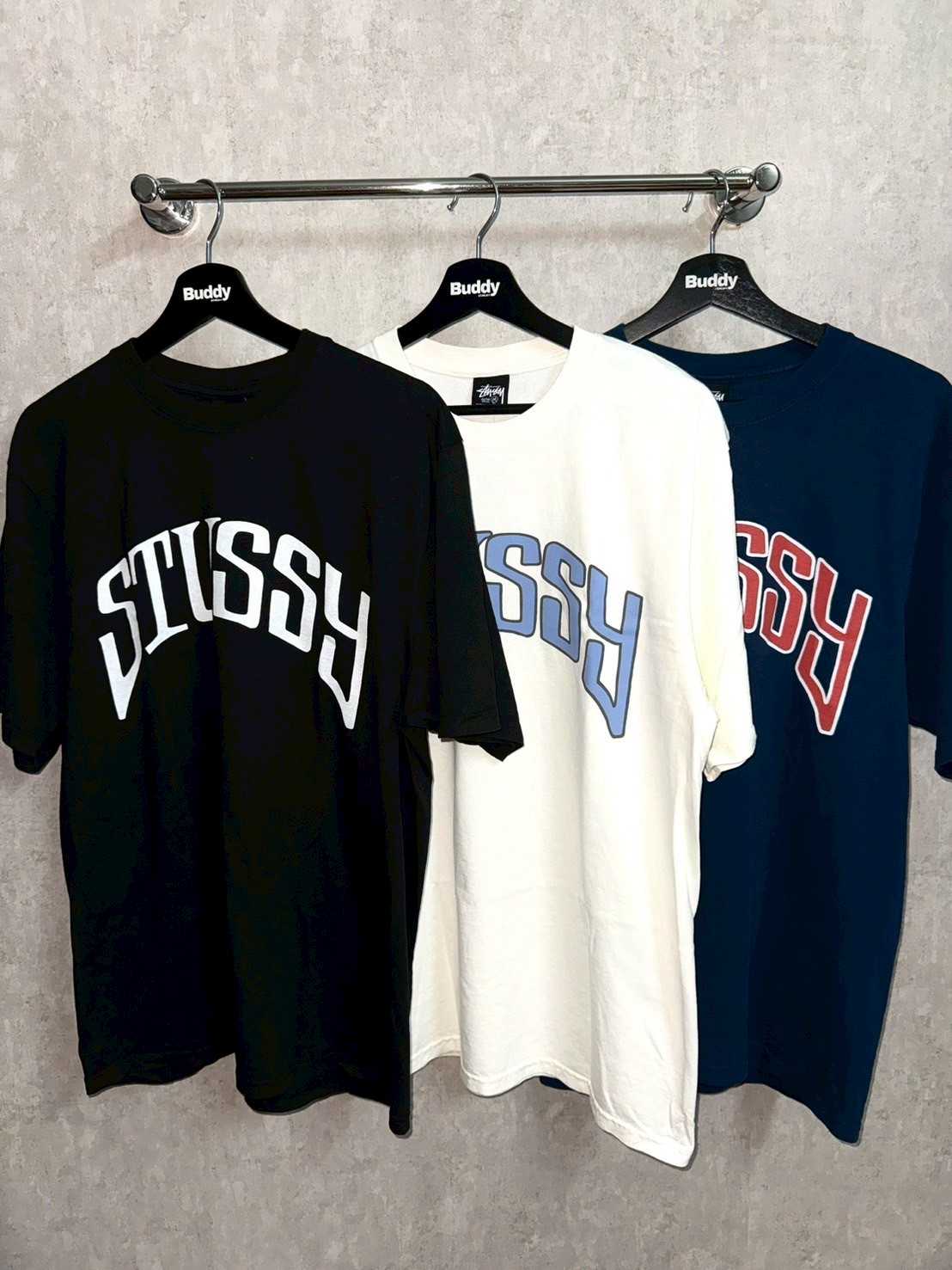 Stussy ARCHED TEE (PIGMENT DYED Black/PIGMENT DYED Natural)