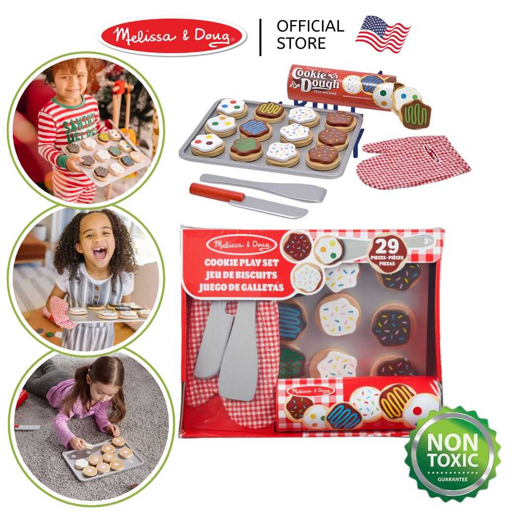 (ของแท้ USA) ของเล่นคุ้กกี้ เล่นทำขนม Wooden Slice & Bake Cookie Set Melissa Doug ของเล่นอาหาร 4074
