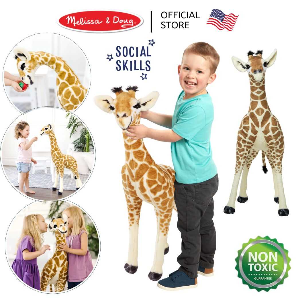 (ของแท้ USA) ตุ๊กตายีราฟตัวใหญ่มาก! 3 ฟุต เหมือนจริง Stuffed Animal Giraffe Plush Melissa Doug 30431