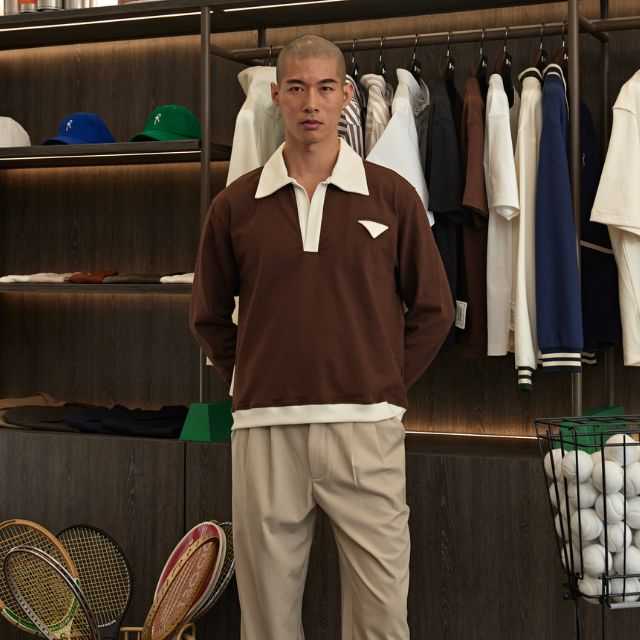 Brown Court Classic Long-Sleeved Polo