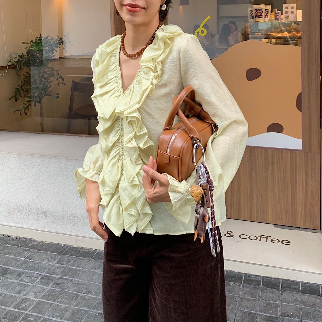Ruffled chiffon blouse