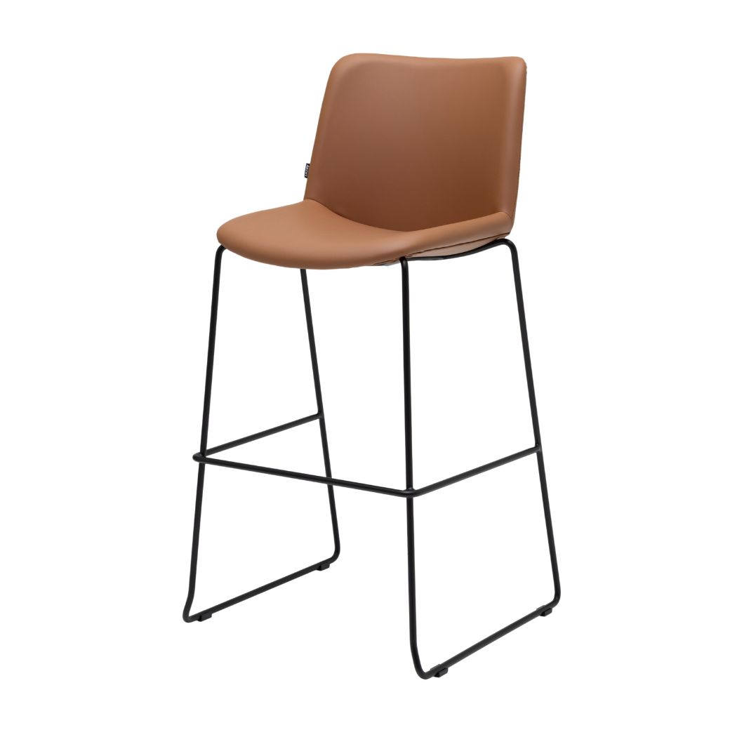 Modernform เก้าอี้บาร์สตูล ARCHINI รุ่น FLY-ST02 ขาเหล็กสีดำ เบาะและพนักพิงหุ้มหนังเทียม