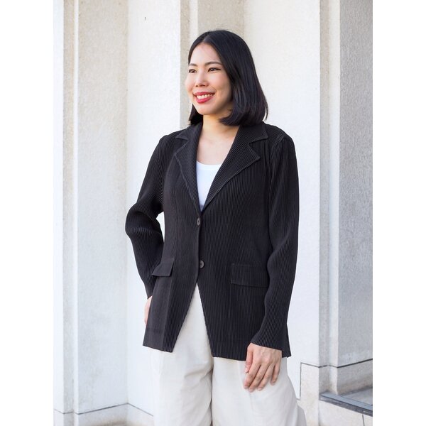 2MUAY รุ่น GJO5131-9 เสื้อคลุมพลีทคุณภาพ THICK V NECK LONG SLEEVE PLEATED CARDIGAN 10 สี FREE SIZE