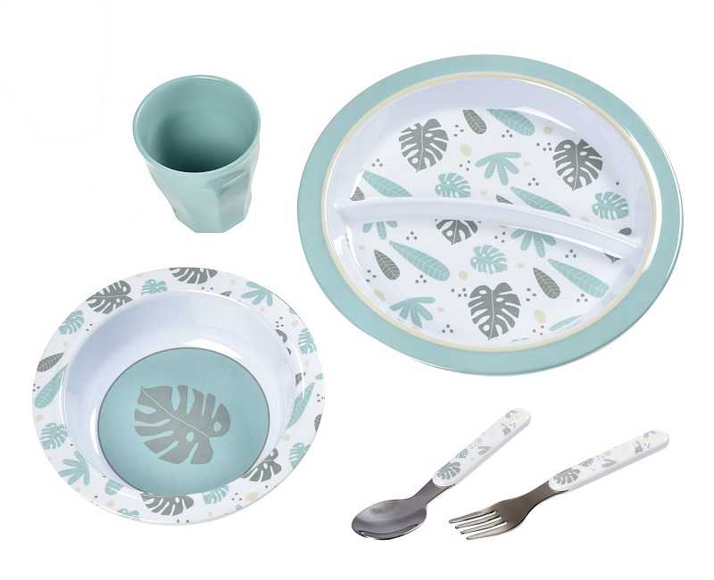 ชุดเซ็ทของขวัญอุปกรณ์ทานอาหาร Melamine Gift Meal Set - Jungle