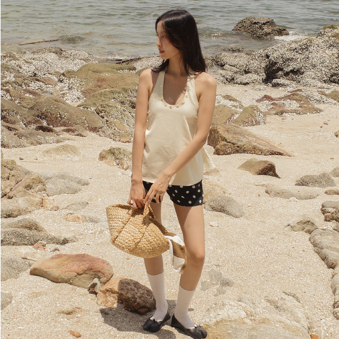 Caia buttercream halter top (shipping 7-8 June)