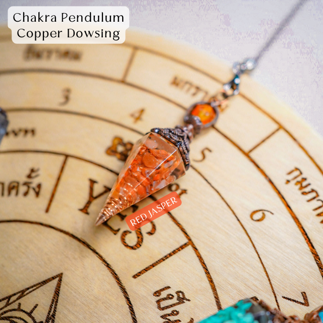 Chakra Pendulum Copper Dowsing ❤️ Red Jasper❤️
