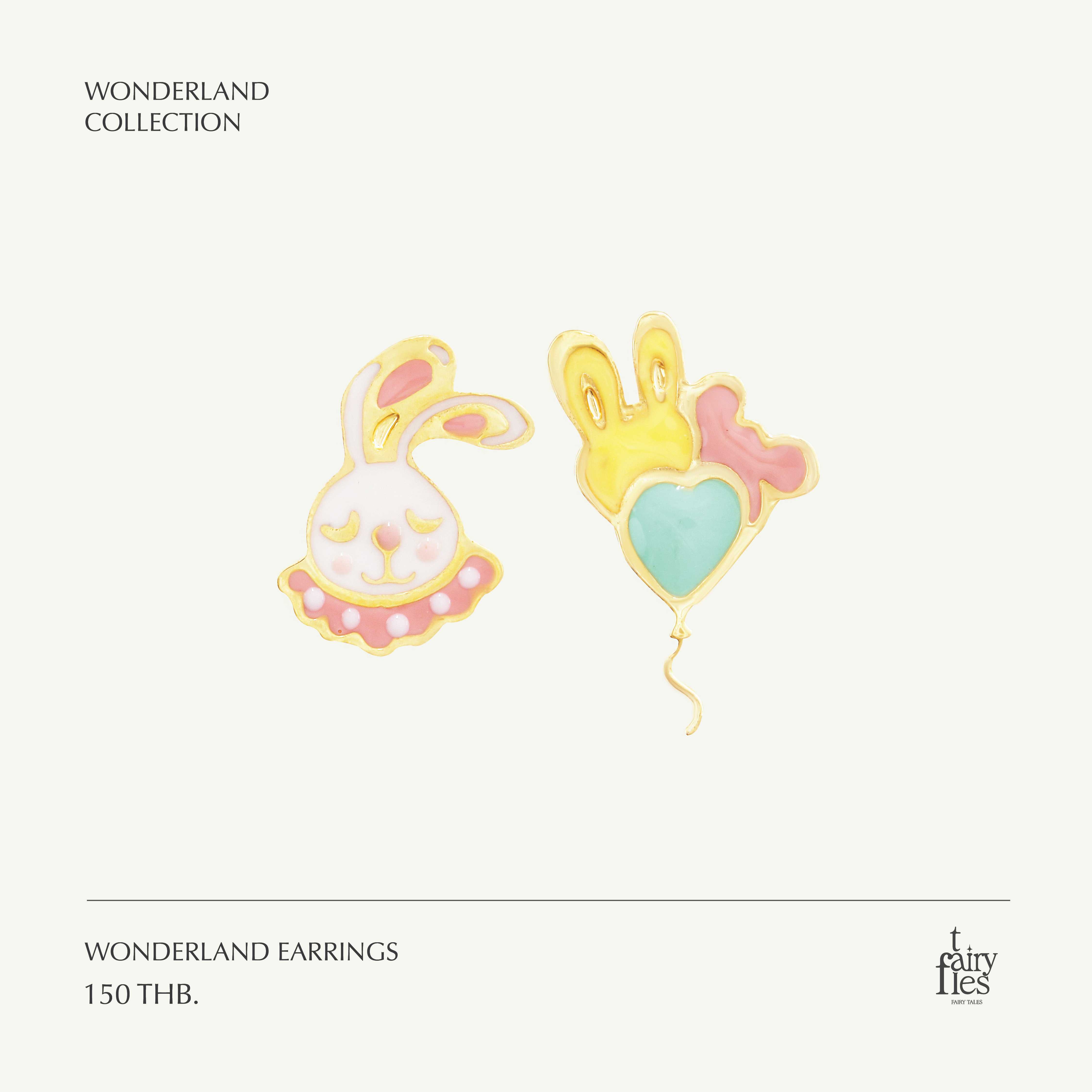 Wonderland Earrings/ต่างหูแฟชั่น แฟนซี กระต่ายลูกโป่ง