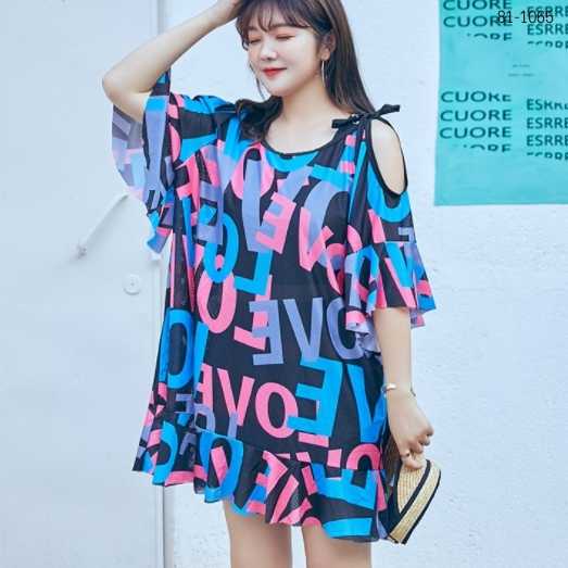 81-1065 ชุดว่ายน้ำพร้อมเสื้อคลุม เซ็ต 3 ชิ้น