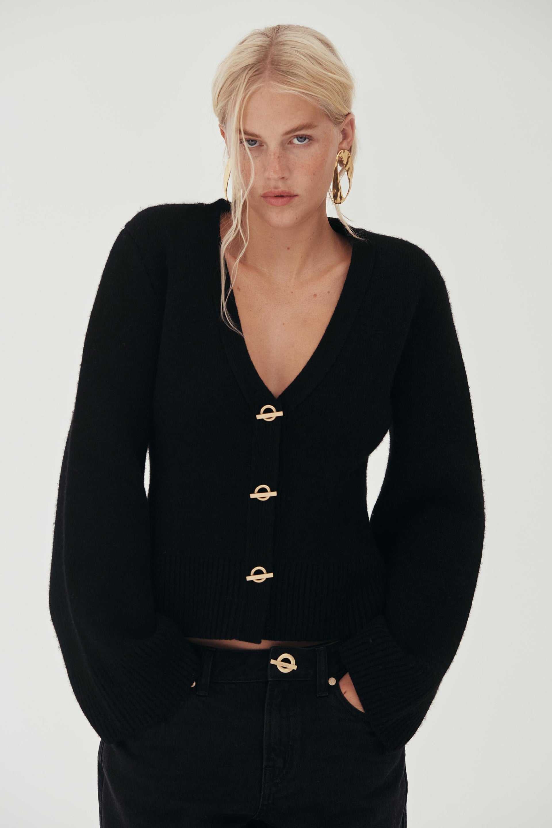 Cult Gaia JOS CARDIGAN - BLACK