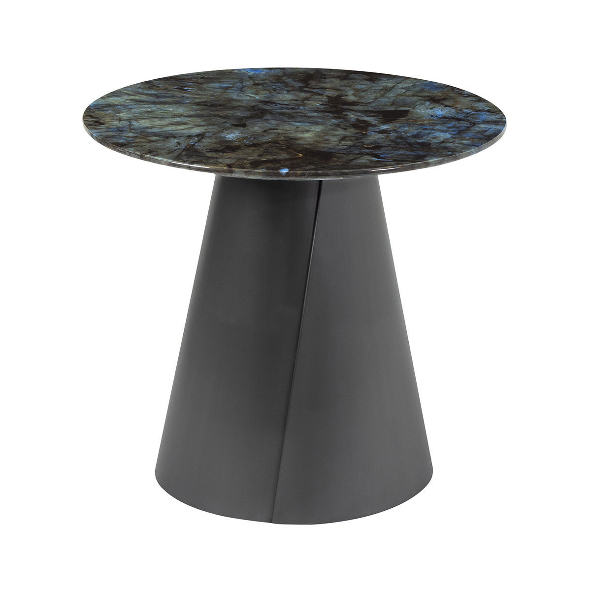 Modernform โต๊ะข้าง รุ่น ELEXA ขาเทาด้าน TOP หินอ่อนเทียม Blue Jade ขนาด DIA55xH50 cm