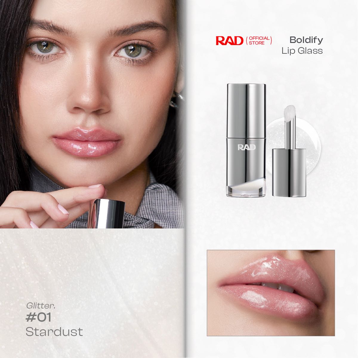 RAD l Glitter BOLDIFY Lip Glass สี 01 Stardust