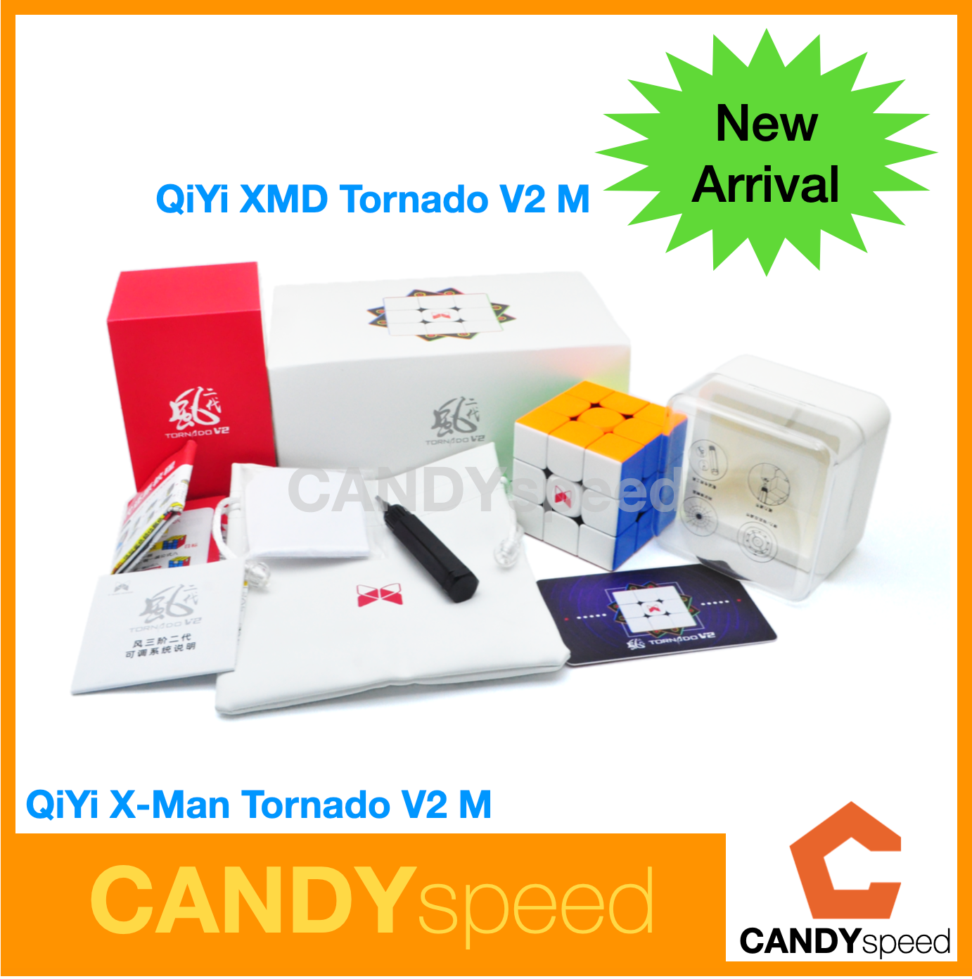 QiYi X-Man Tornado V2 M Stickerless | XMD Tornado V2 M | รูบิค 3x3 Rubik Cube มีแม่เหล็ก