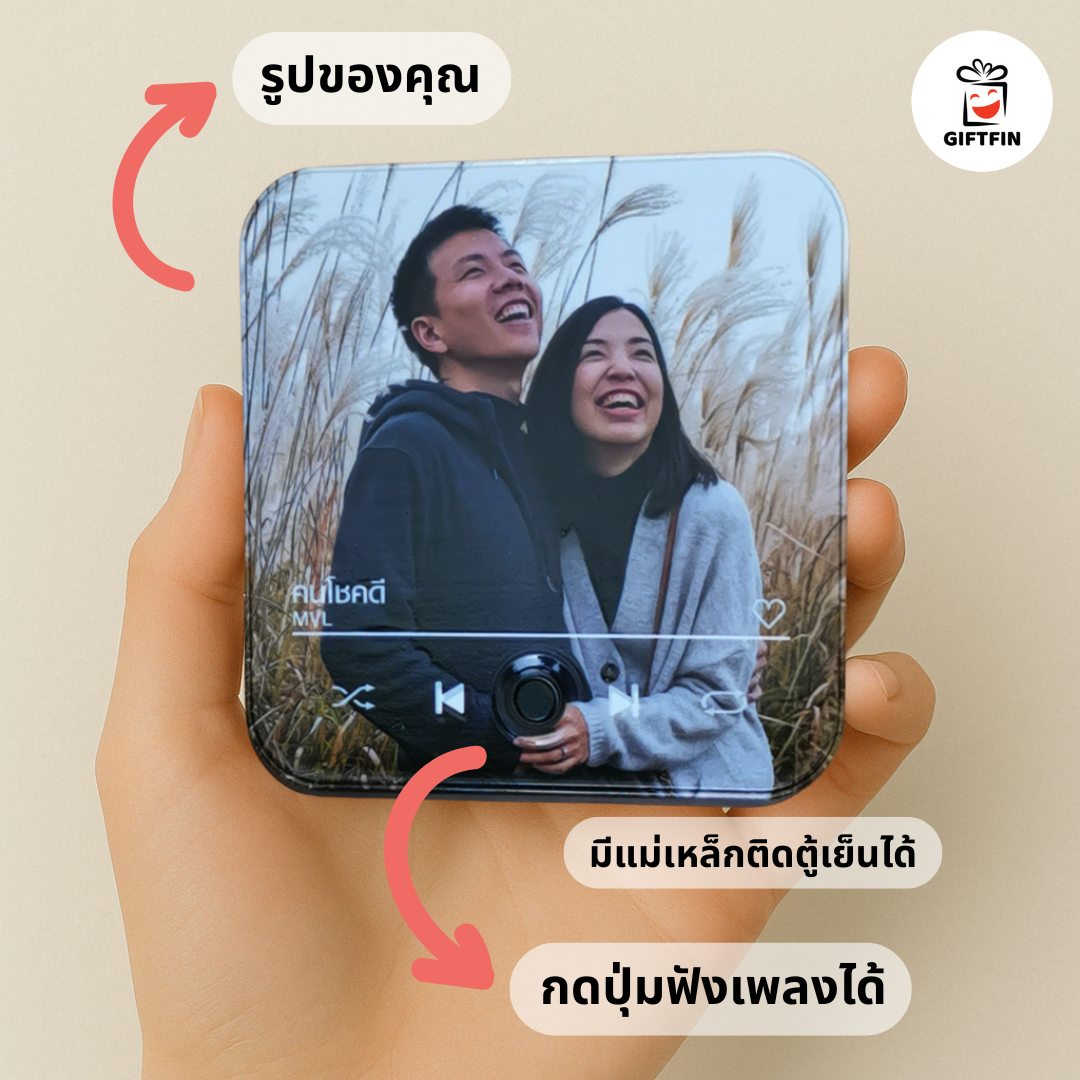 Melody Magnet (แบบที่ 1) | กรอบรูปแม่เหล็กเปิดเพลงได้ | ใส่รูป + เพลงที่ชอบ | ของขวัญ | GiftFin