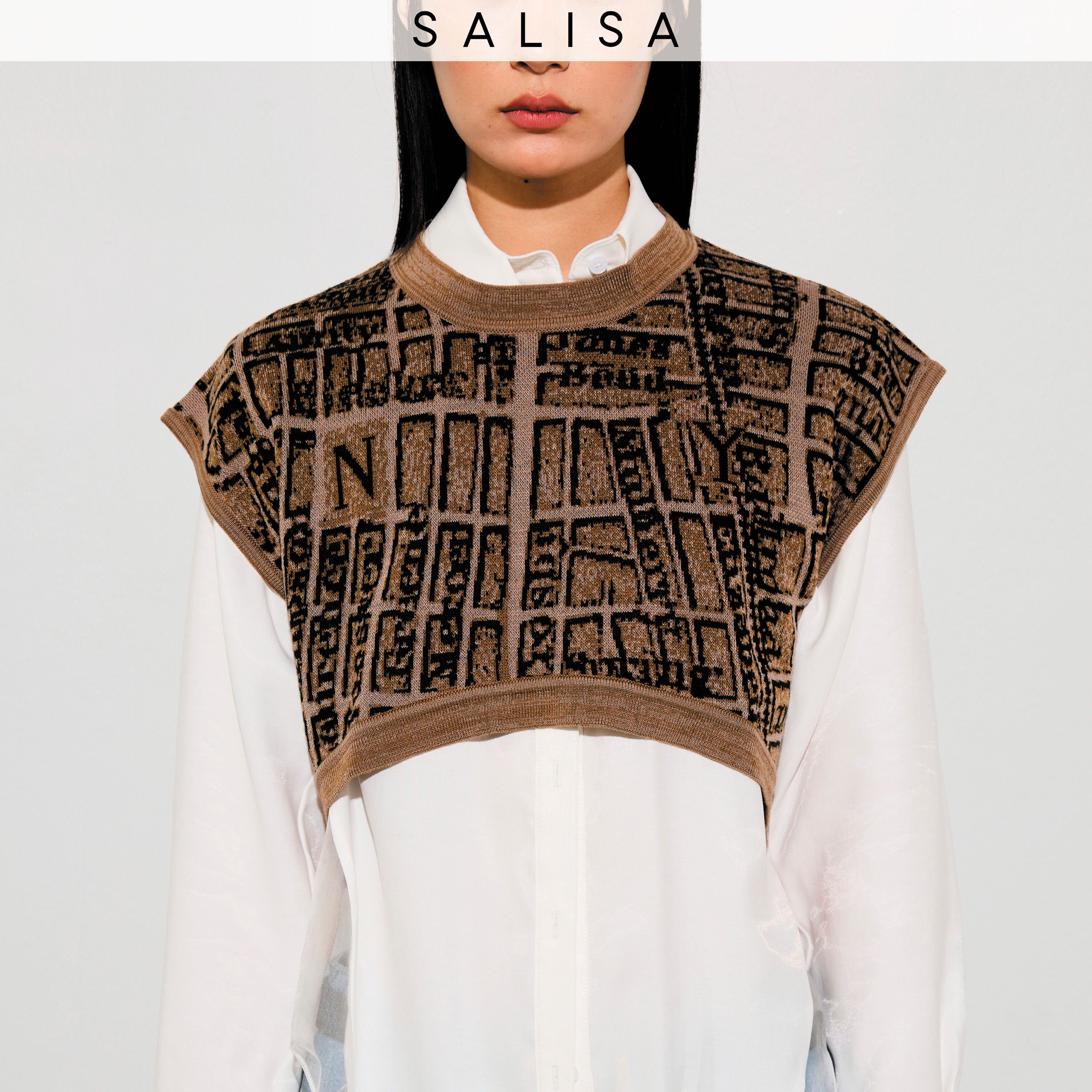 Oversized KNIT VEST FW24 Cropped Cotton เสื้อครอปไหมพรม