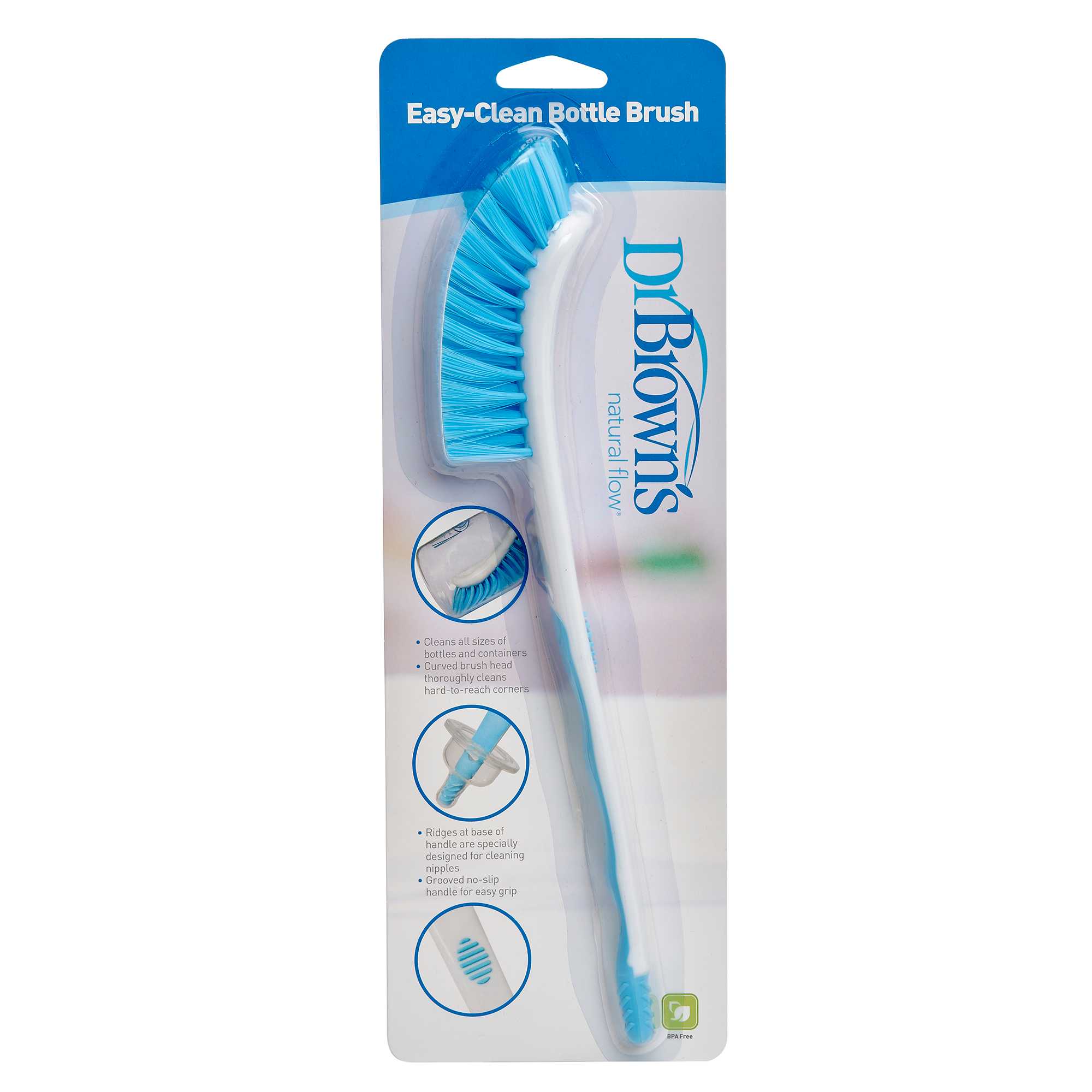 #แปรงล้างขวด Dr.Brown's : DRBAC040-CH Easy-Clean Bottle Brush - Blue