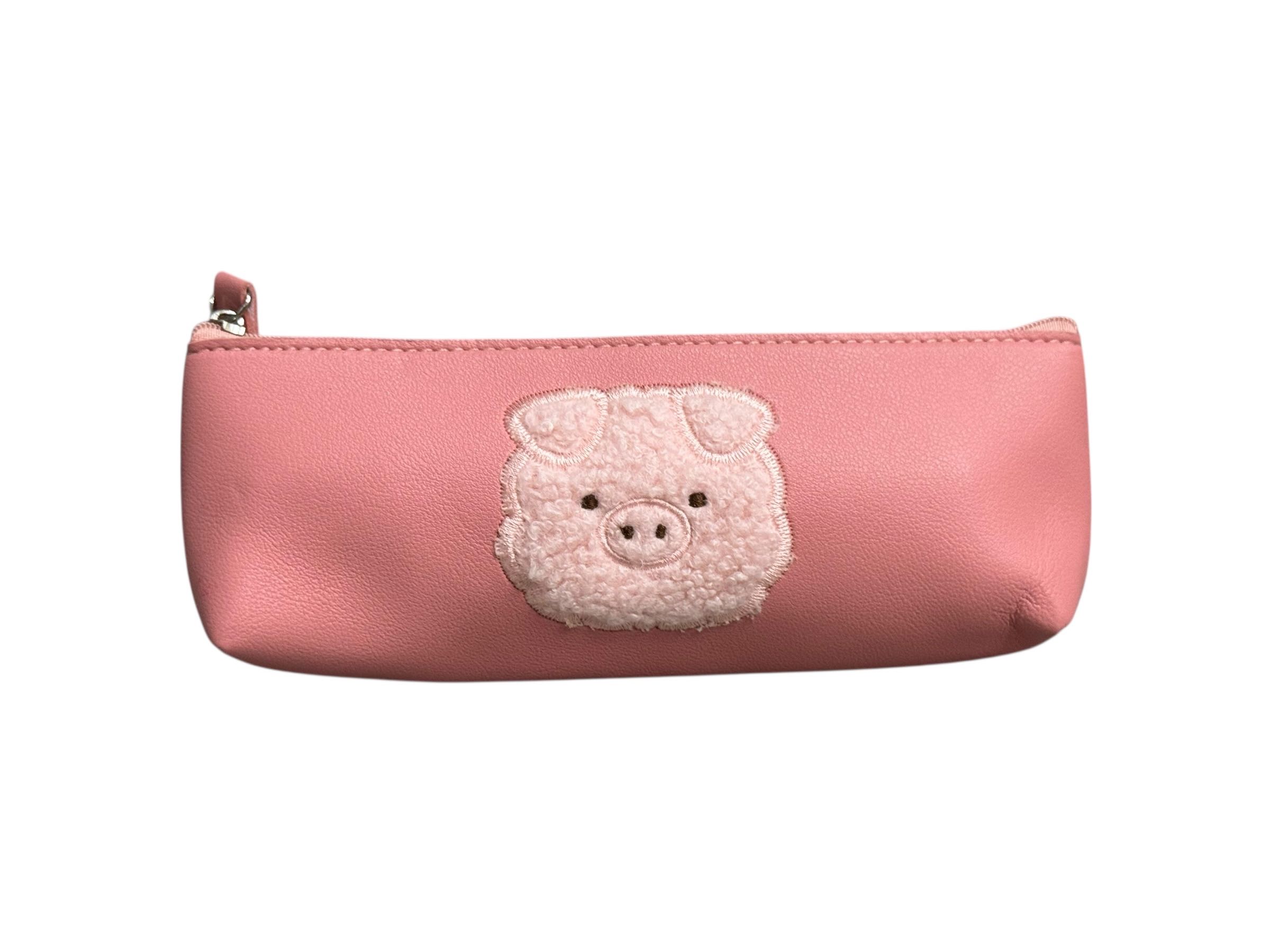 กระเป๋าดินสอ กระเป๋าเครื่องเขียน หน้าหมู สีชมพู