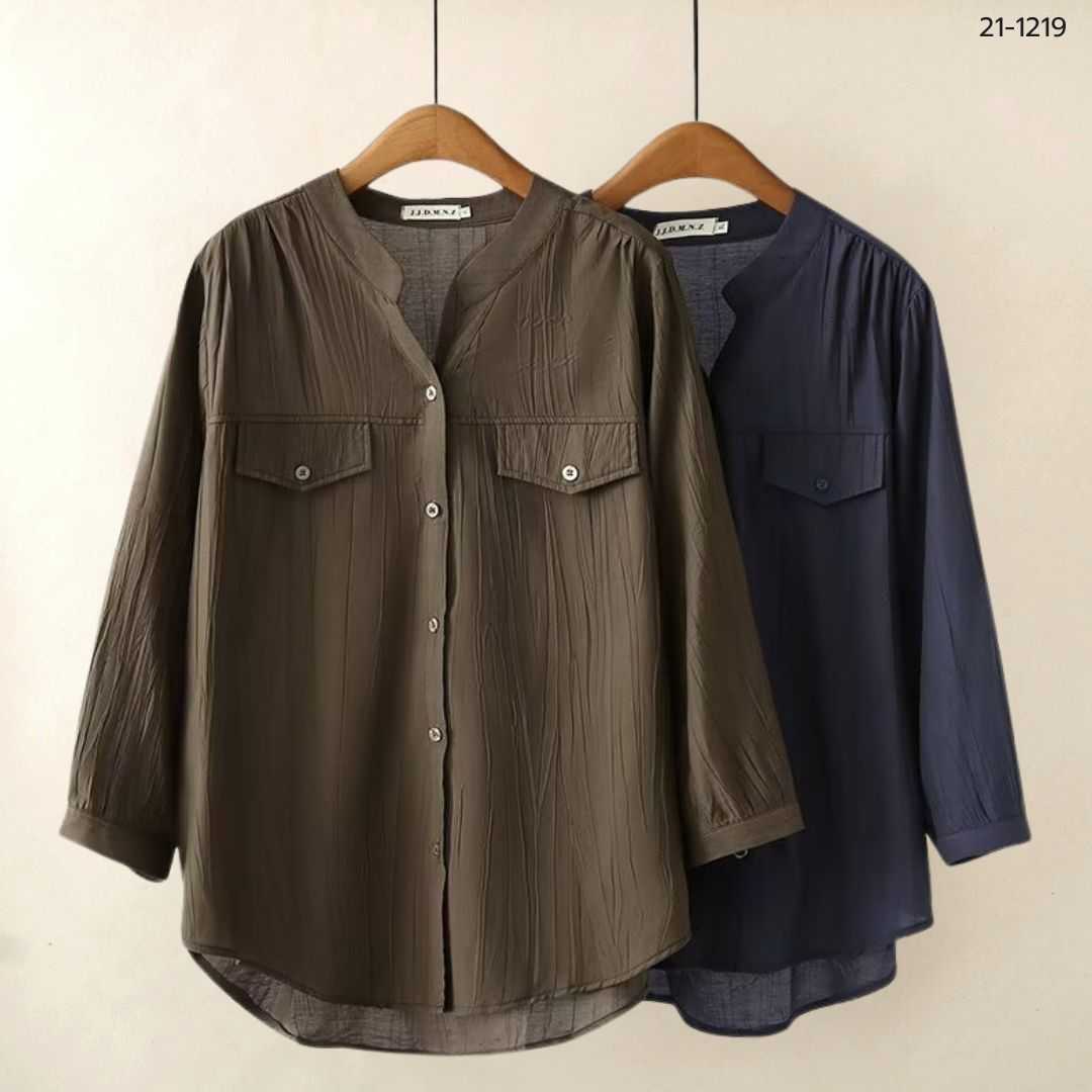 21-1219 เสื้อคอจีนแขนยาว