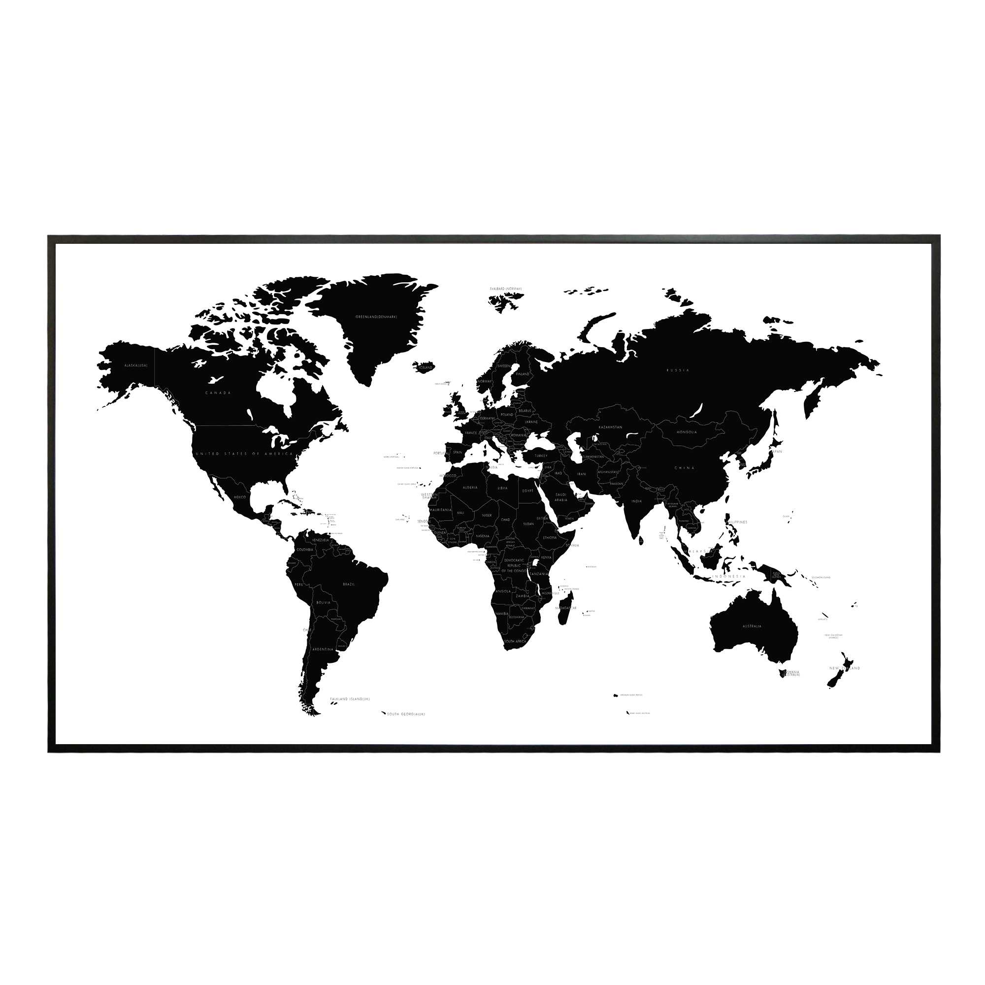 กรอบรูปภาพ-กรอบแผนที่โลก-แผนที่โลกใส่กรอบ-กรอบรูปแผนที่โลก แผนที่ใส่กรอบ-world map-กรอบพลาสติกสีดำ