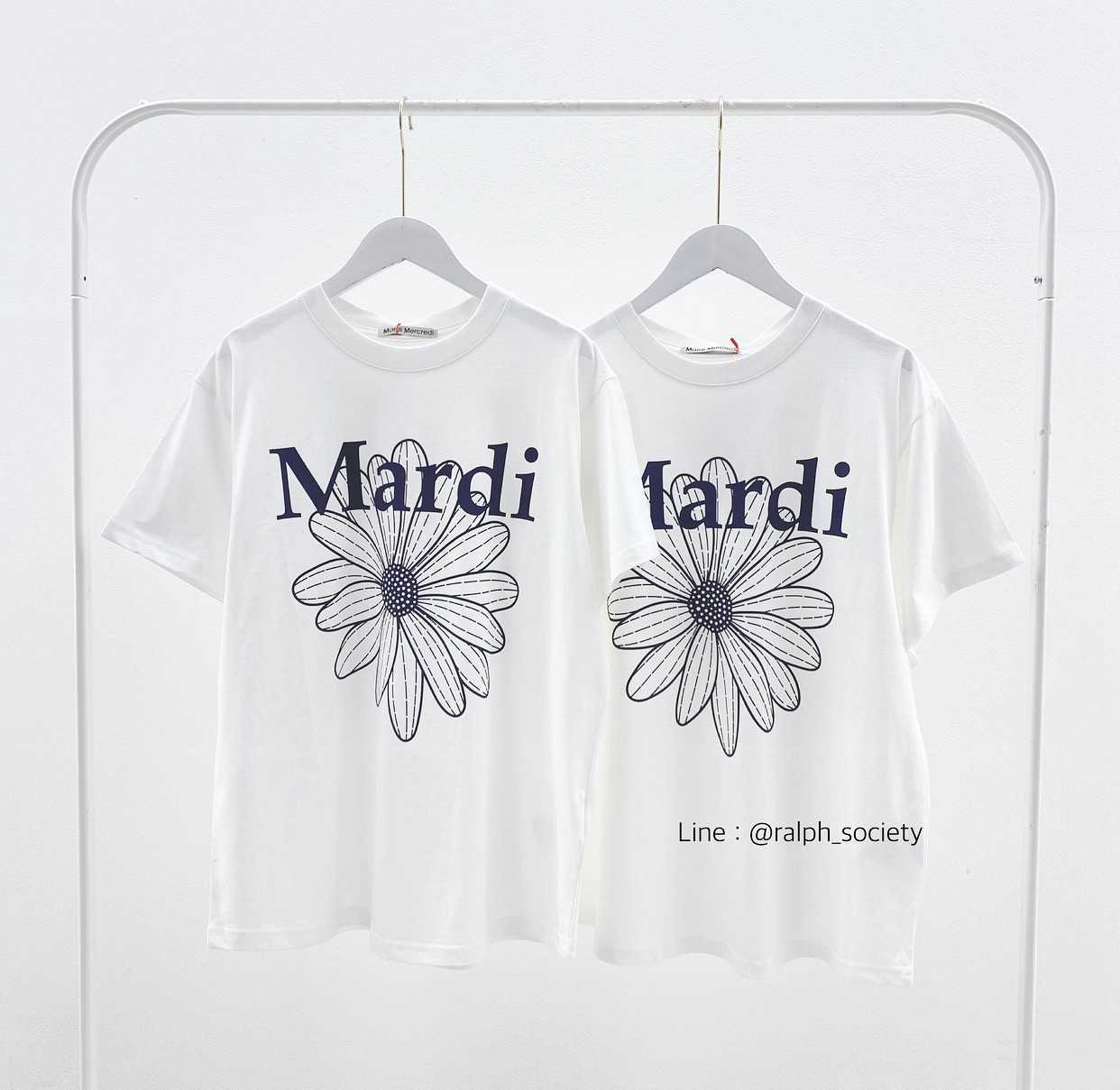 พร้อมส่ง Mardi Flower T-shirt (White/ฺBlack)