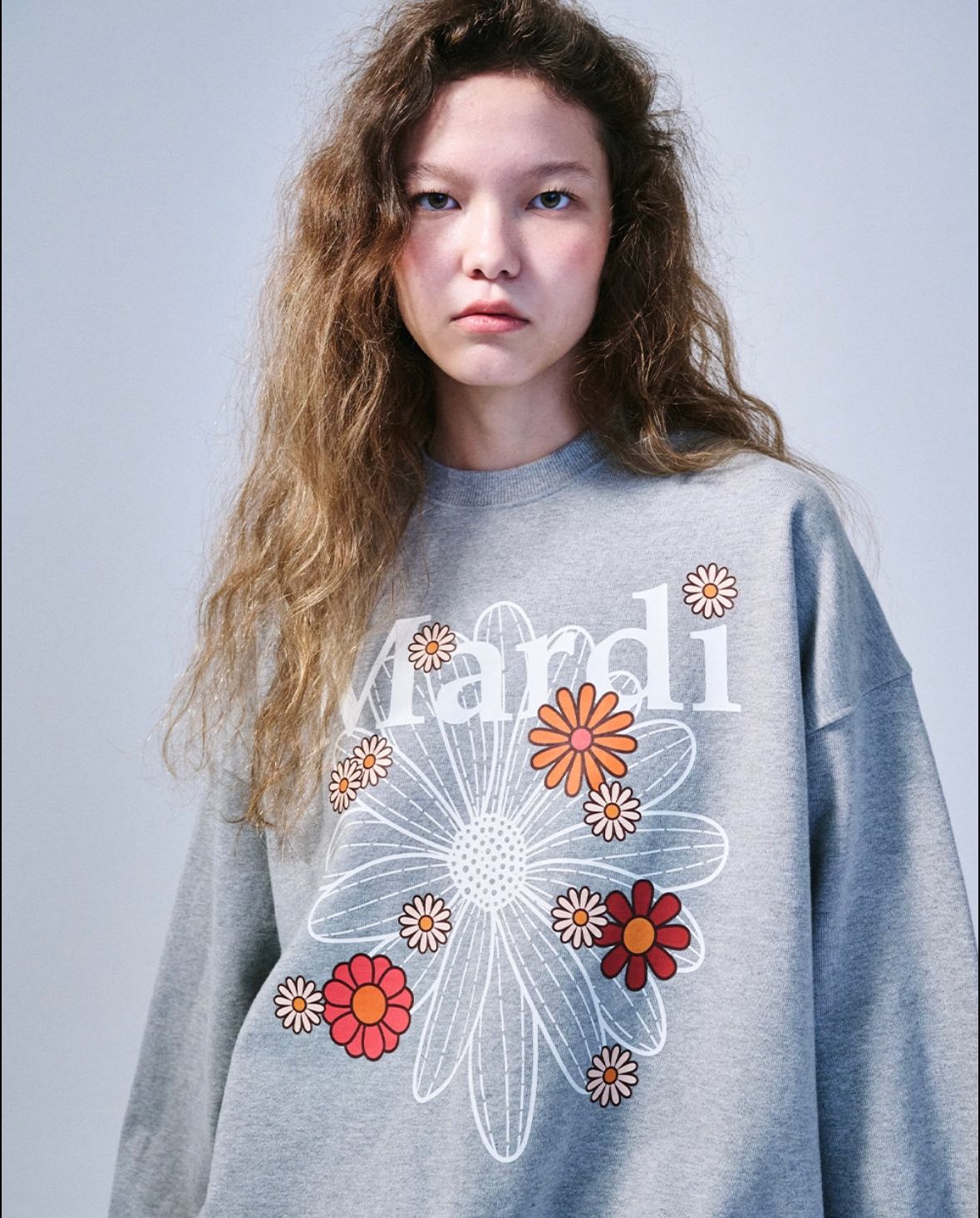(พร้อมส่ง) Mardi mercredi sweatshirt blossom grey ivory