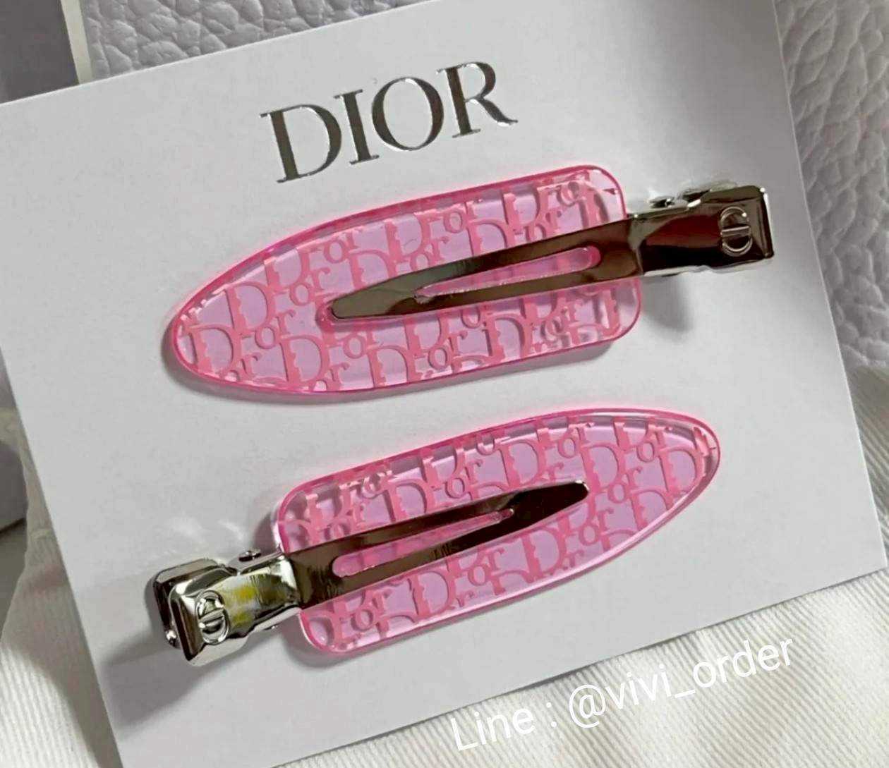 ( SALE ) DIOR PINK MONOGRAM HAIR CLIPS