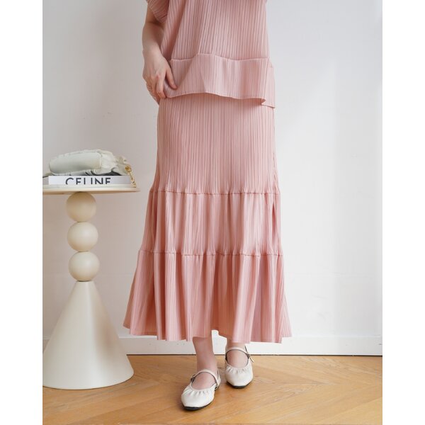 ปรับราคาลง!! ยาว 34นิ้ว! 2MUAY รุ่น GJO1124 กระโปรงพลีทคุณภาพ RIPPLE PLEATED SKIRT 10 สี FREE SIZE