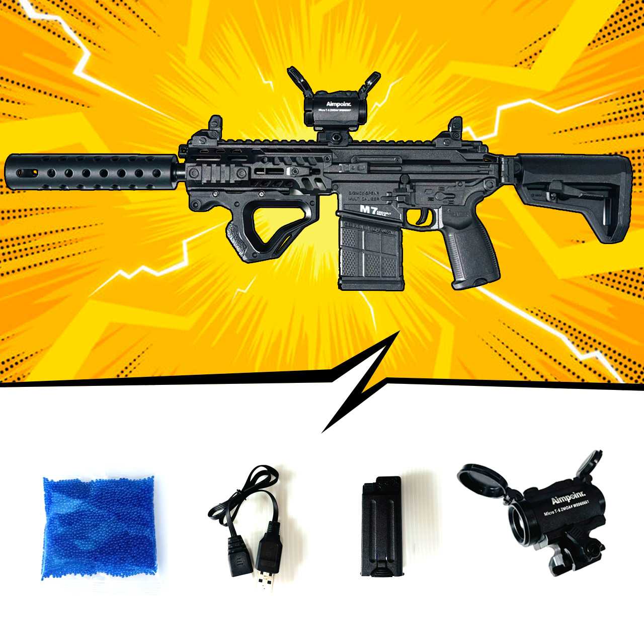 ปืนเจล ปืนเจลไฟฟ้า รุ่น M7 (Full&Blowback)