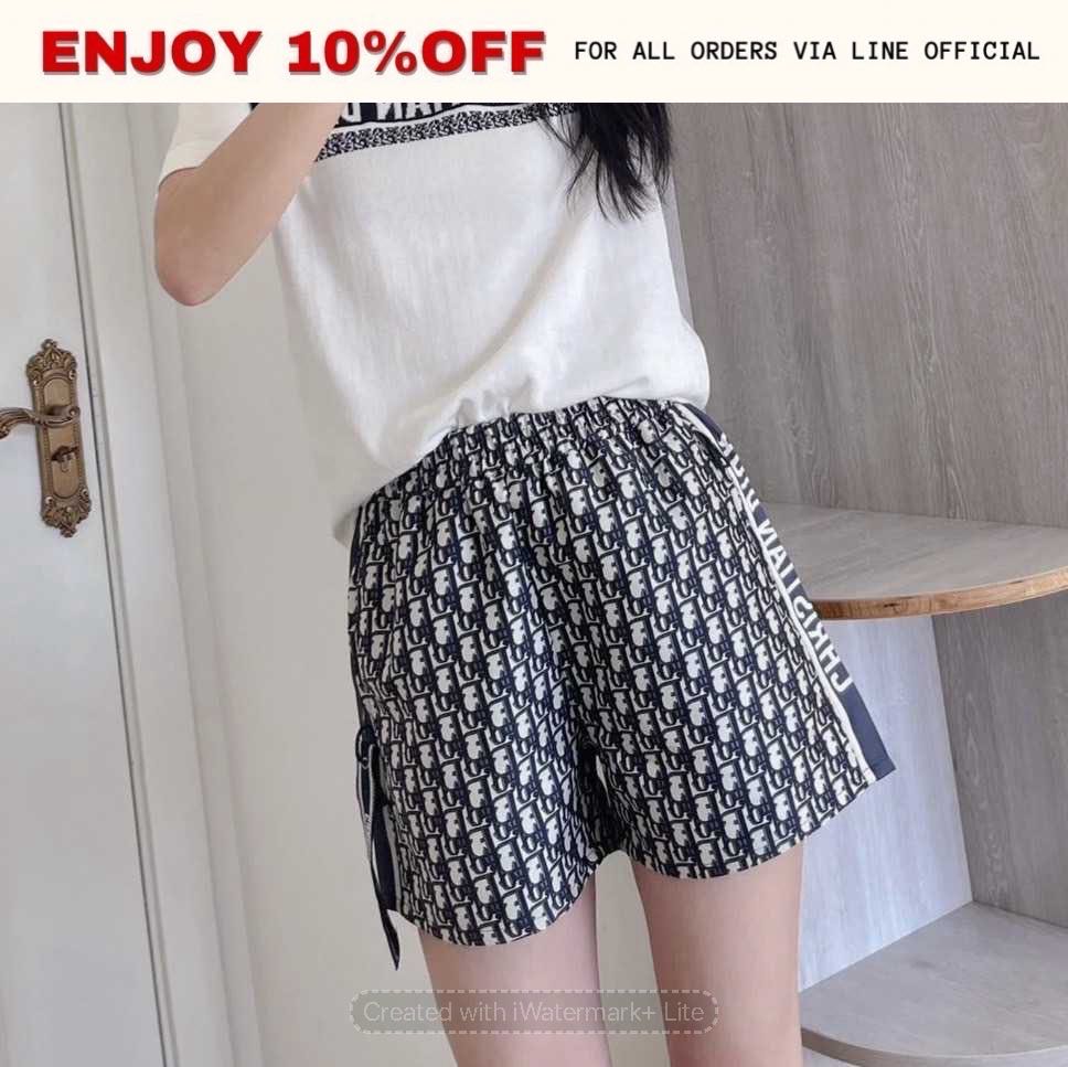 NEW! DIOR SHORTS Blue Technical Taffeta Jacquard | RTW