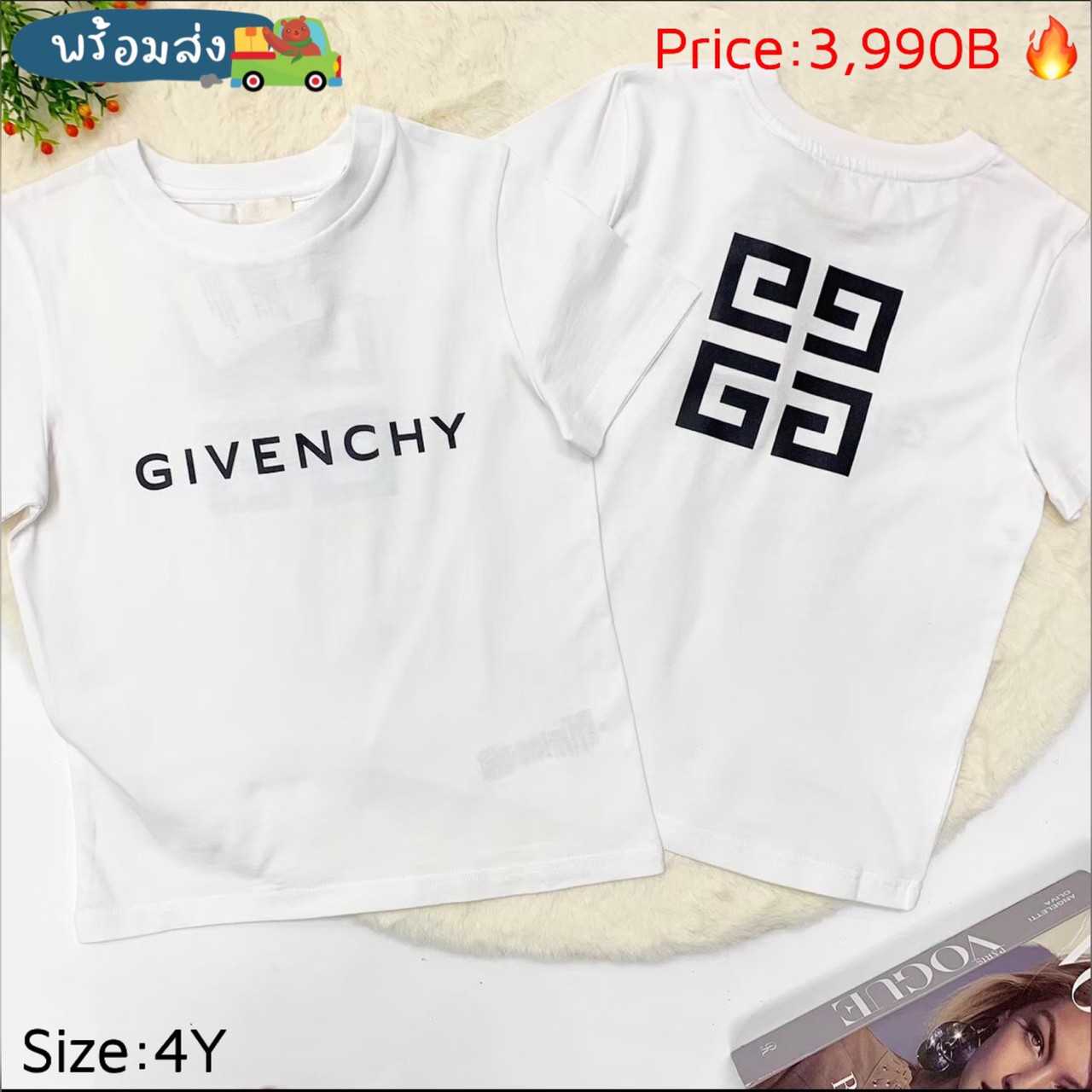 พร้อมส่ง Givenchy  White T-Shirt
