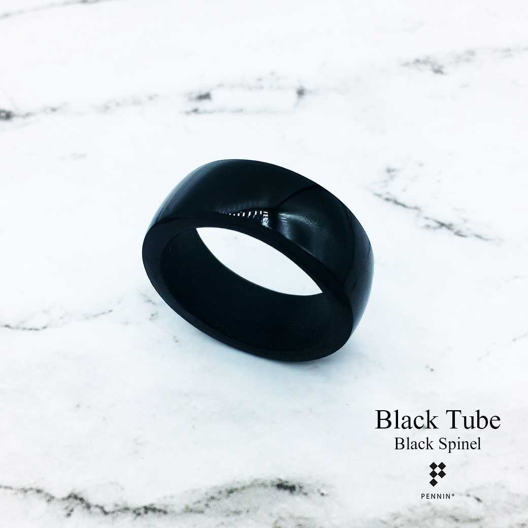 [SALE20%]RU805แหวนนิลล้วน Black Tube เจียระไนตัดตรงปัดเงา 9mm เสริมโชคลาภ ปกป้องคุ้มครอง