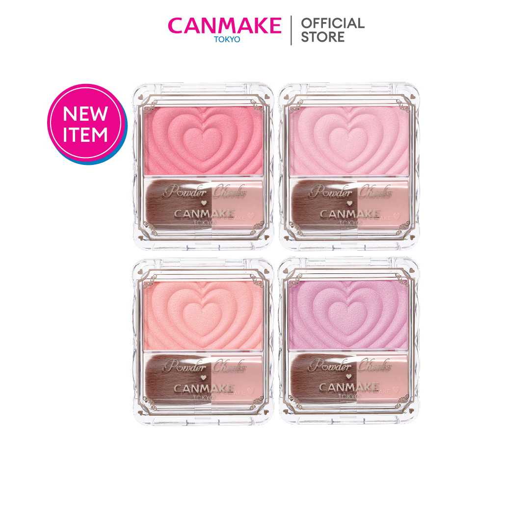 CANMAKE Powder Cheeks   บลัชออนโปร่งแสง ส่วนผสมของไข่มุกเนื้อละเอียด