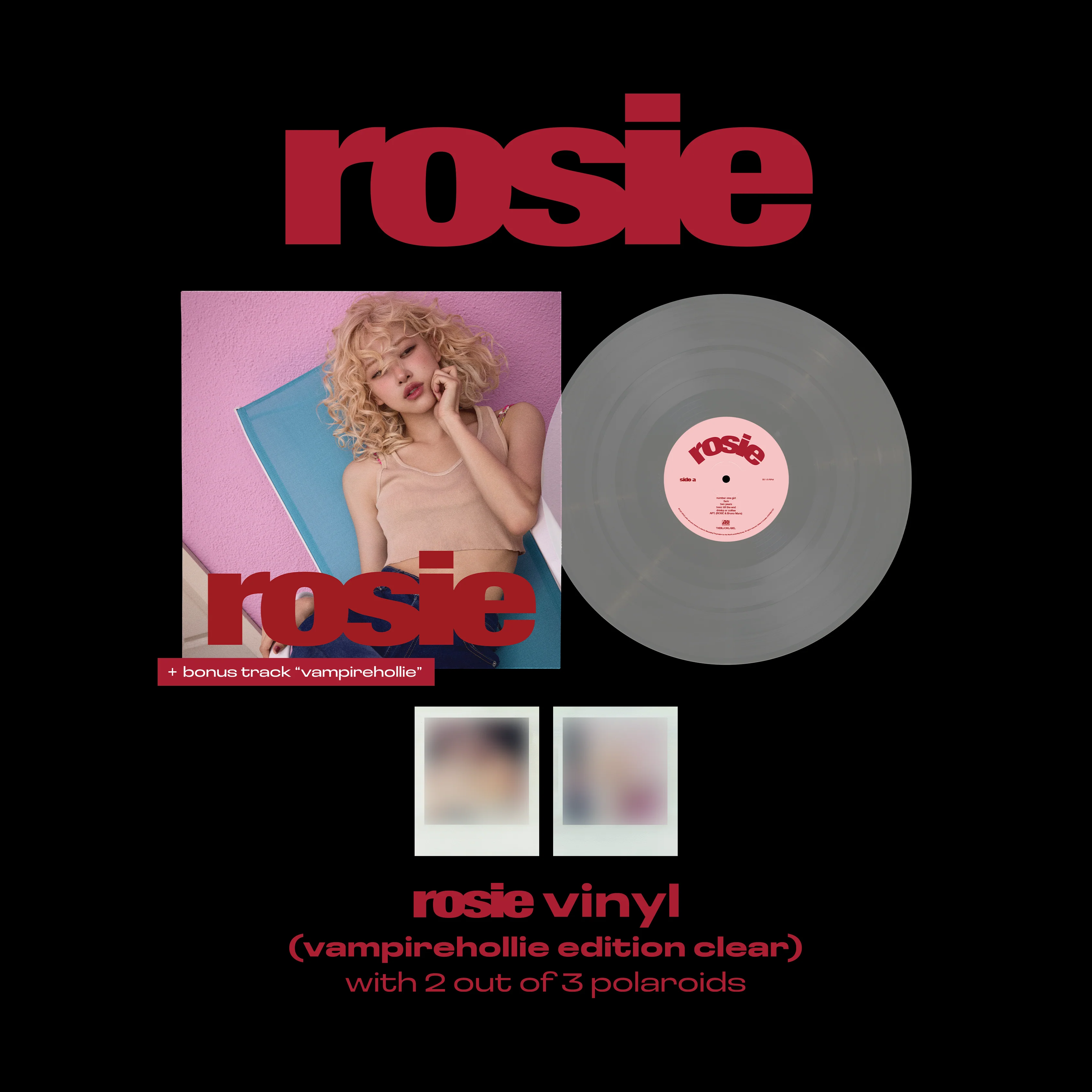 『PRE-ORDER』(Vinyl) ROSÉ「rosie vinyl (vampirehollie edition clear)」+ bonus track “vampirehollie”
