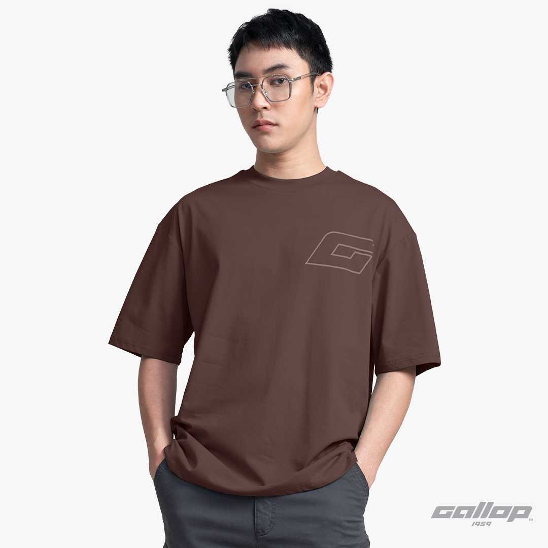 GALLOP : เสื้อยืด Eco-Friendly Oversized TEE (รักษ์โลก) รุ่น GT9156 สีน้ำตาลเข้ม / ราคาปกติ 1590.-