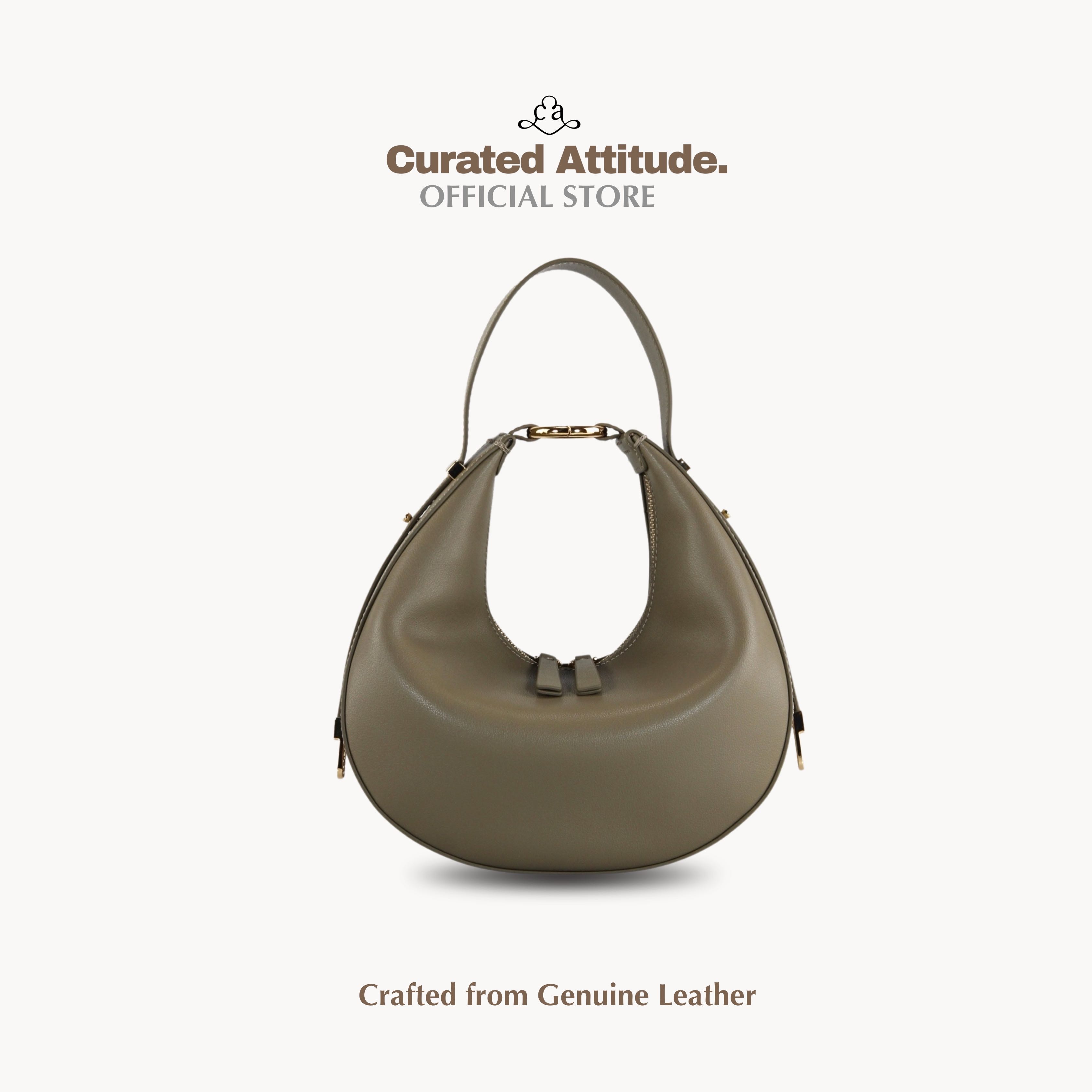 (พร้อมส่ง) Lune Collection - Olive Green - Genuine Leather
