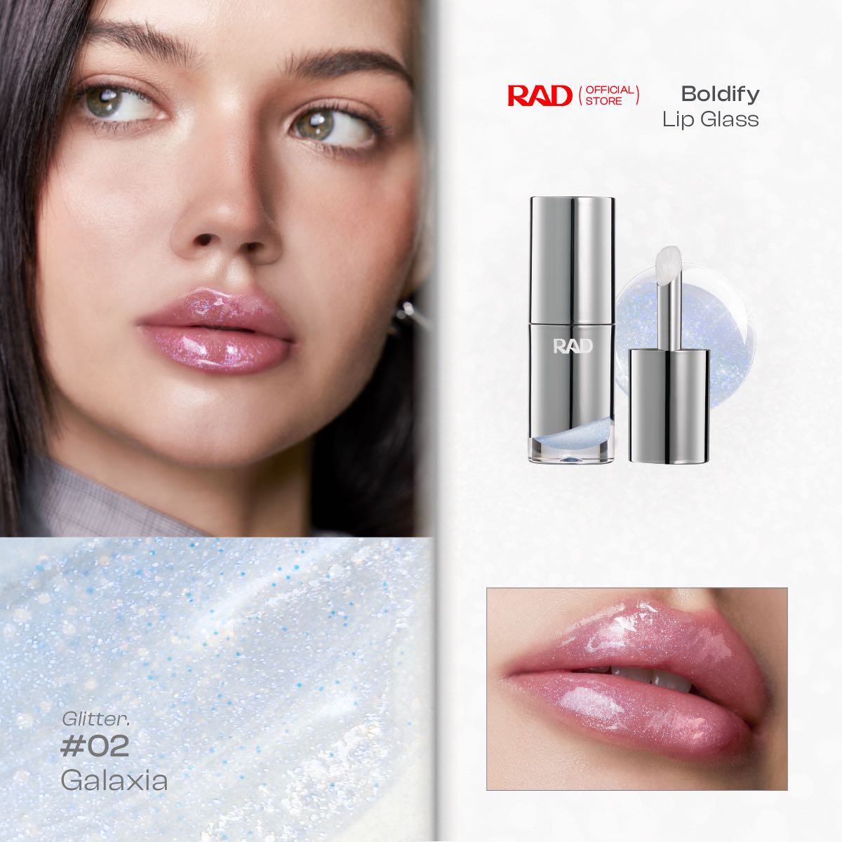 RAD l Glitter BOLDIFY Lip Glass สี 02 Galaxia