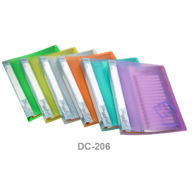 แฟ้มใส่นามบัตร 3ห่วง+Idex PP 16 หยัก (ก-ฮ) #DC-206 คละสี