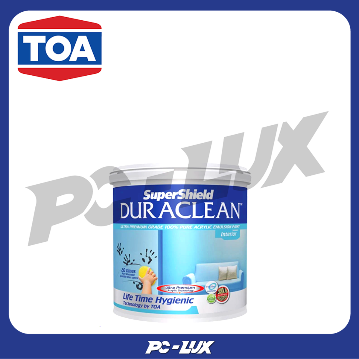 TOA สีรองพื้นปูนเก่า สูตรน้ำ รุ่น SUPERSHIELD DURACLEAN สีขาว