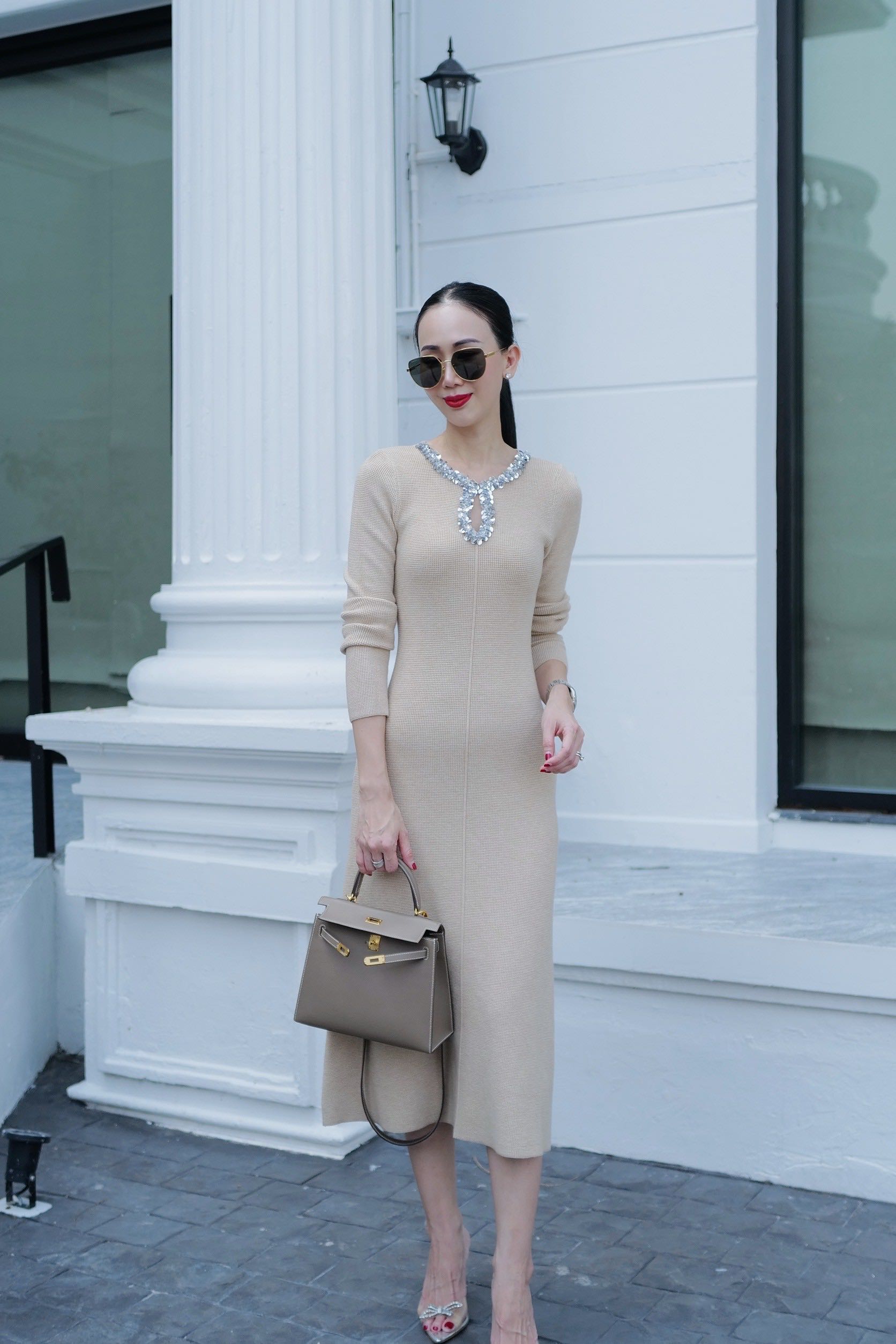 📌พร้อมส่ง…BEIGE OF NUDE DREES KNIT