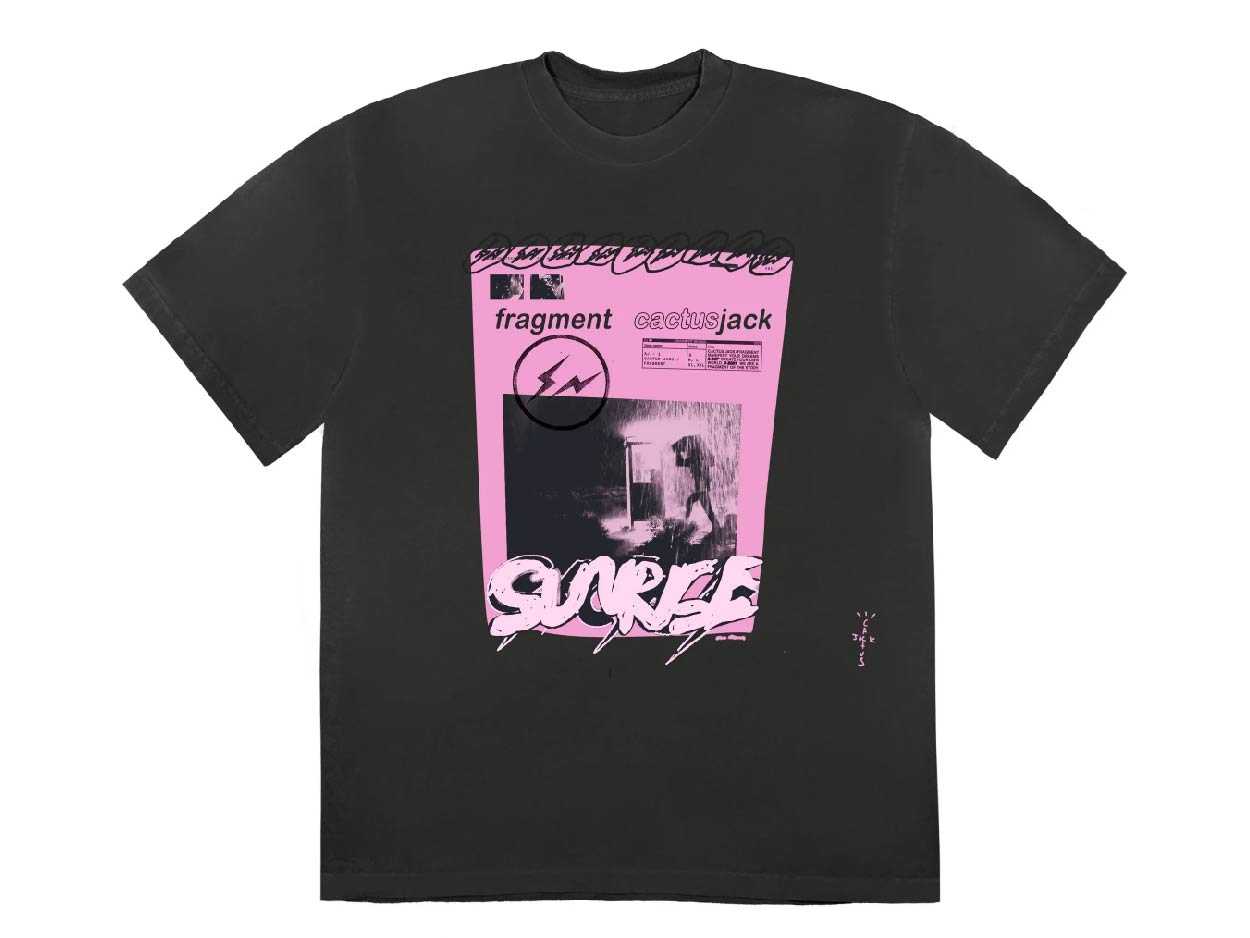 Travis Scott Cactus Jack x Fragment Pink Sunrise Tee (BLACK)