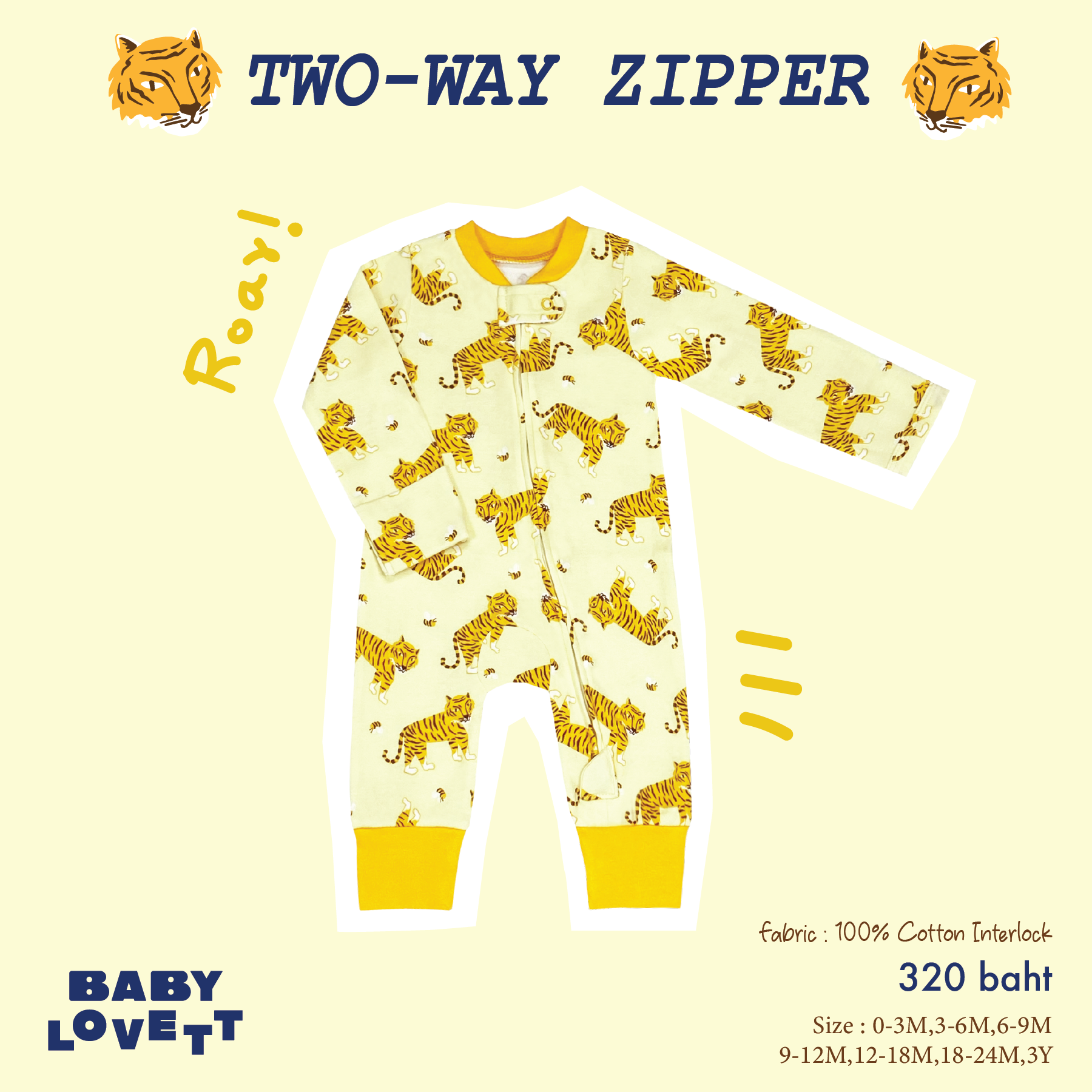40 Animal - Two-Way Zipper ชุดนอนเปิดเท้า