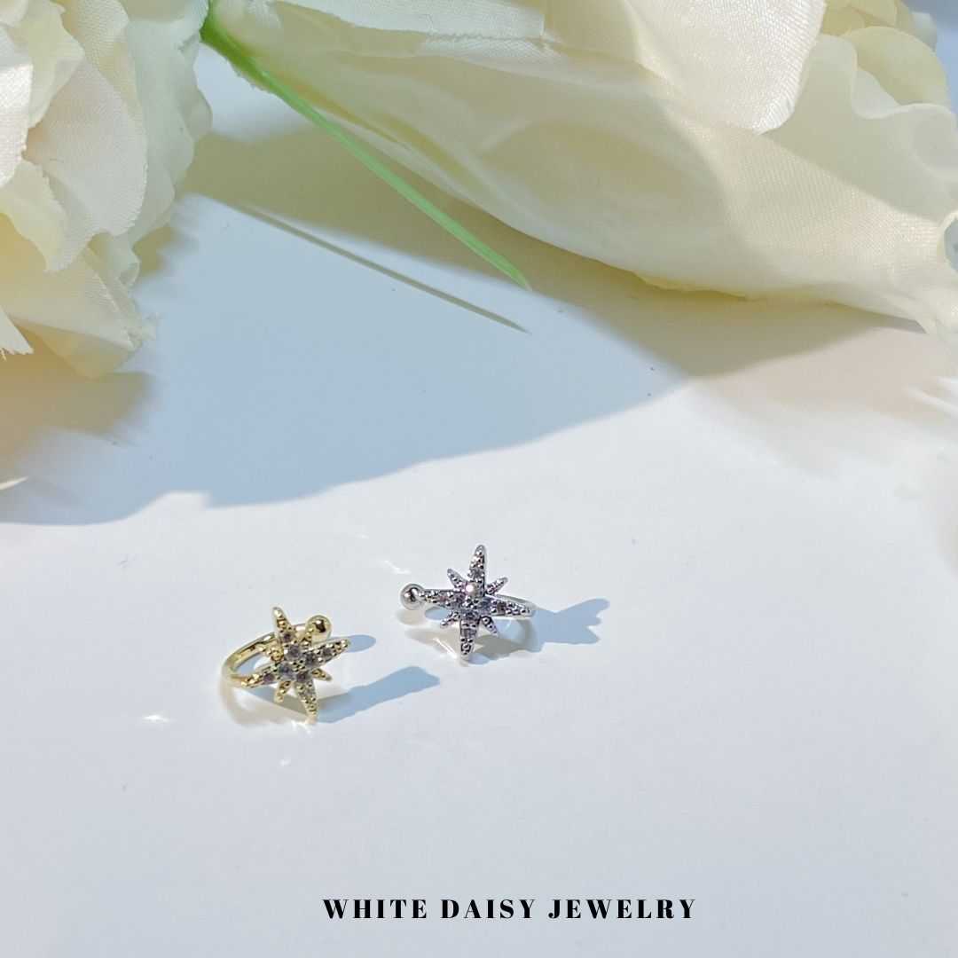🔥 New Collection🔥 Snow Flake ต่างหูแบบเกี่ยว Ear Cuff #WD133