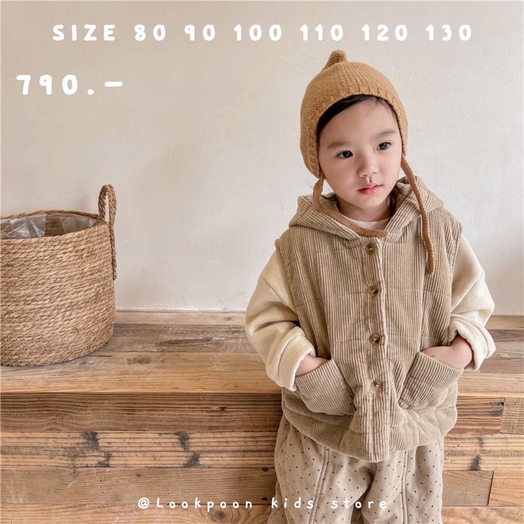 Winter❄️Corduroy Padded Warm Vest เสื้อกั๊กกันหนาวบุขนผ้าลูกฟูก