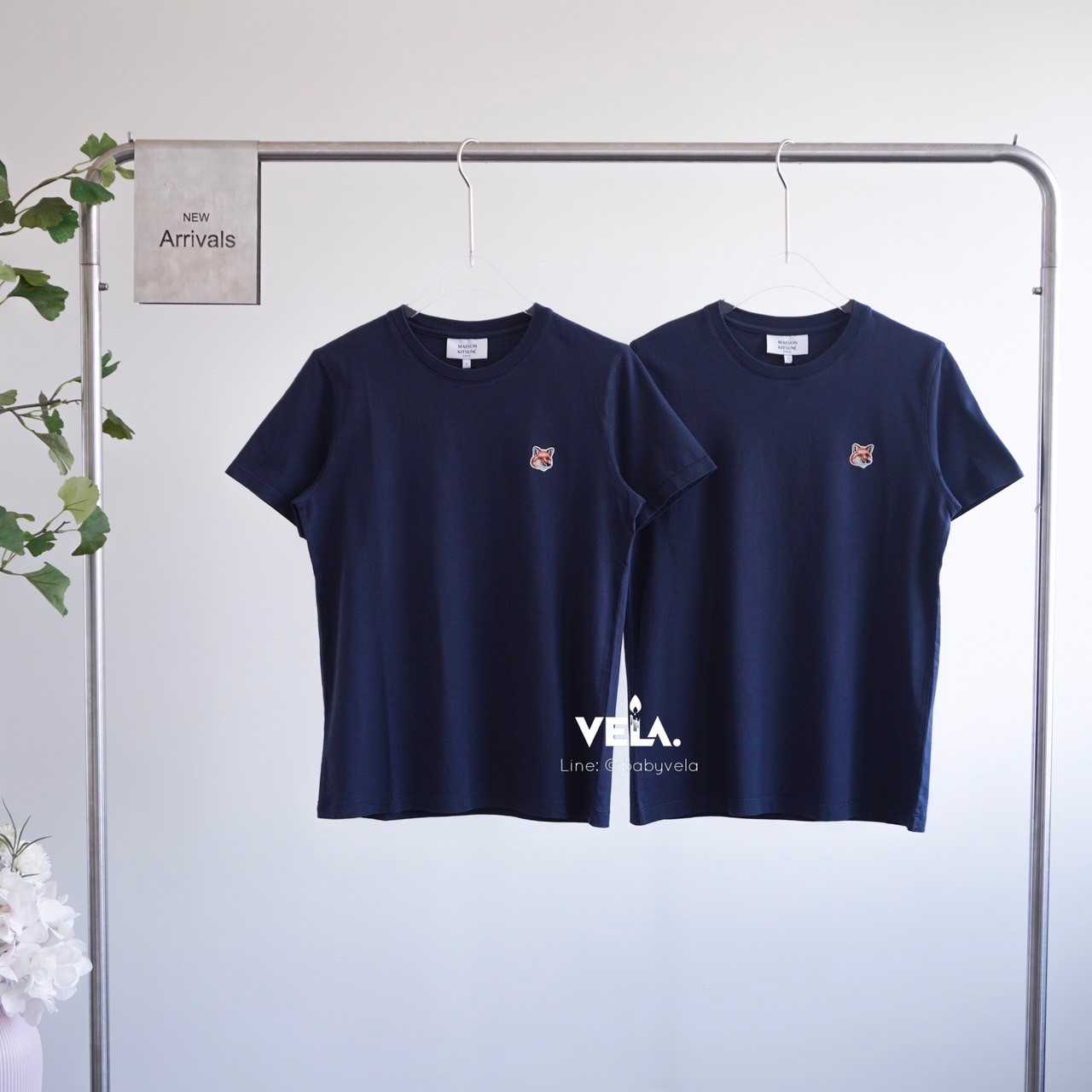 Maison Kitsuné W Fox Head T-Shirt (Navy)