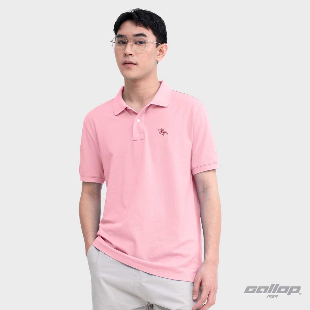 GALLOP : เสื้อโปโล ผ้าปิเก้ สีพื้น รุ่น GP9068 สีบลัช พิงค์ / ราคาปกติ 1490.-