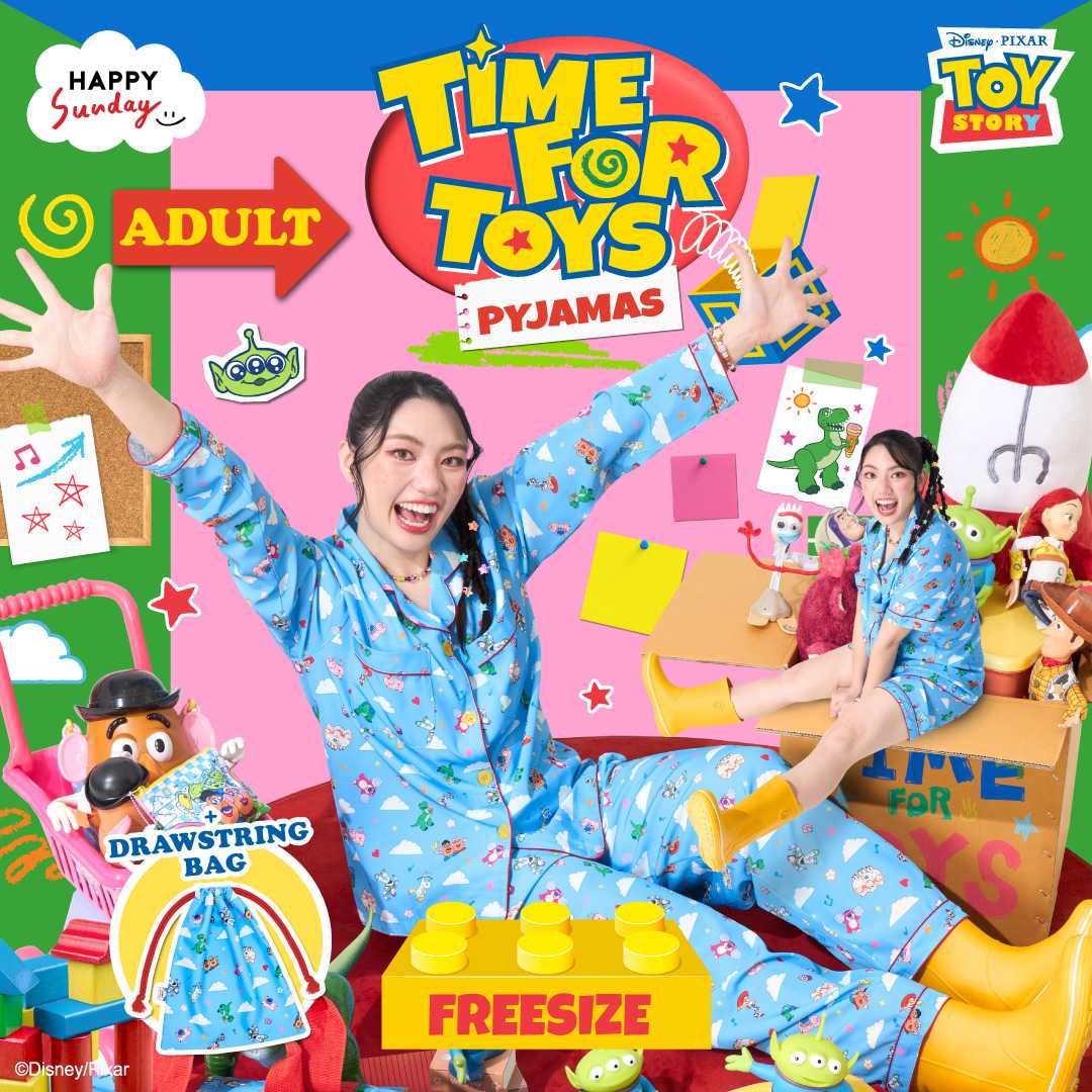 [FREE SIZE] TIME FOR TOYS PYJAMAS | ชุดนอนลายทอยสตอรี่สีฟ้า สำหรับผู้ใหญ่