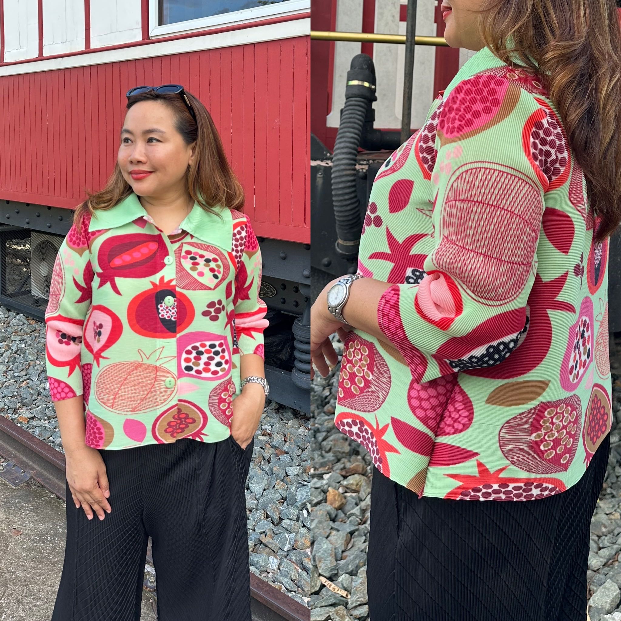 Pleatbynisa เสื้ออัดพลีท A756 เนื้อผ้าPolyester100%