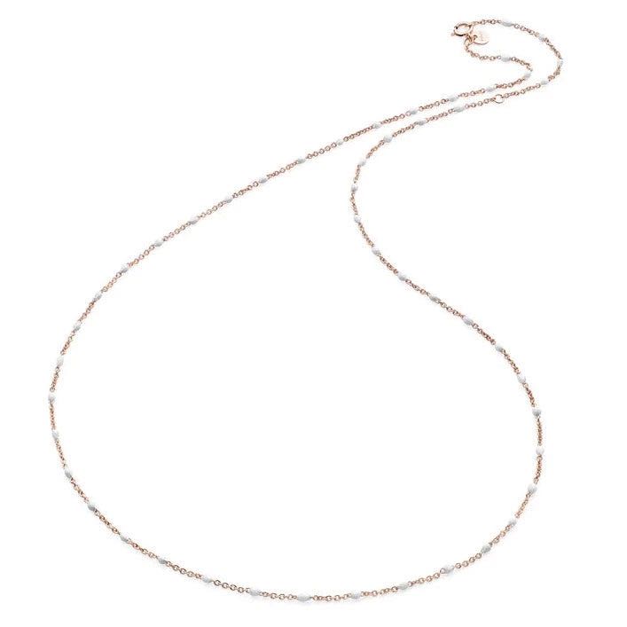 NECKLACE - Pink Gold White Dots
